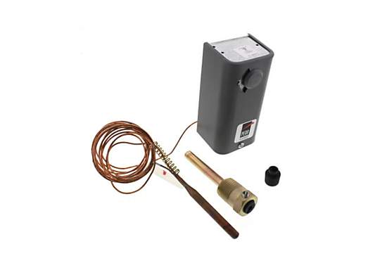 Johnson Controls A19ABC-12 Temperature Control Thermostat, 100/240F Range, 8' Capillary Length with Well and SPDT Switch