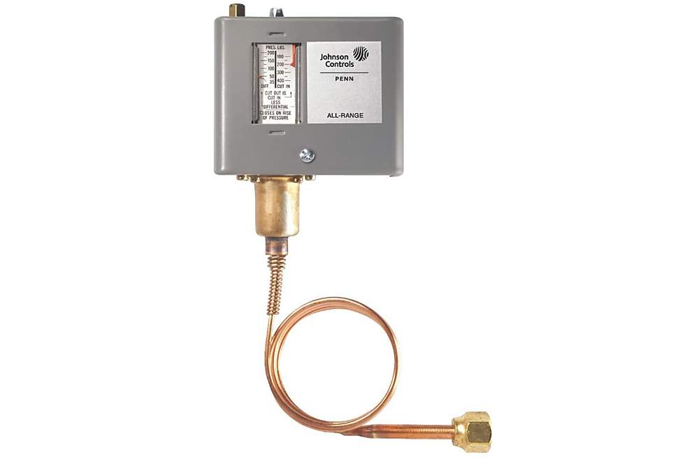 Johnson Controls P70CA-3 50/450# Open-Hi Pressure Control, 36" Cap and Switch
