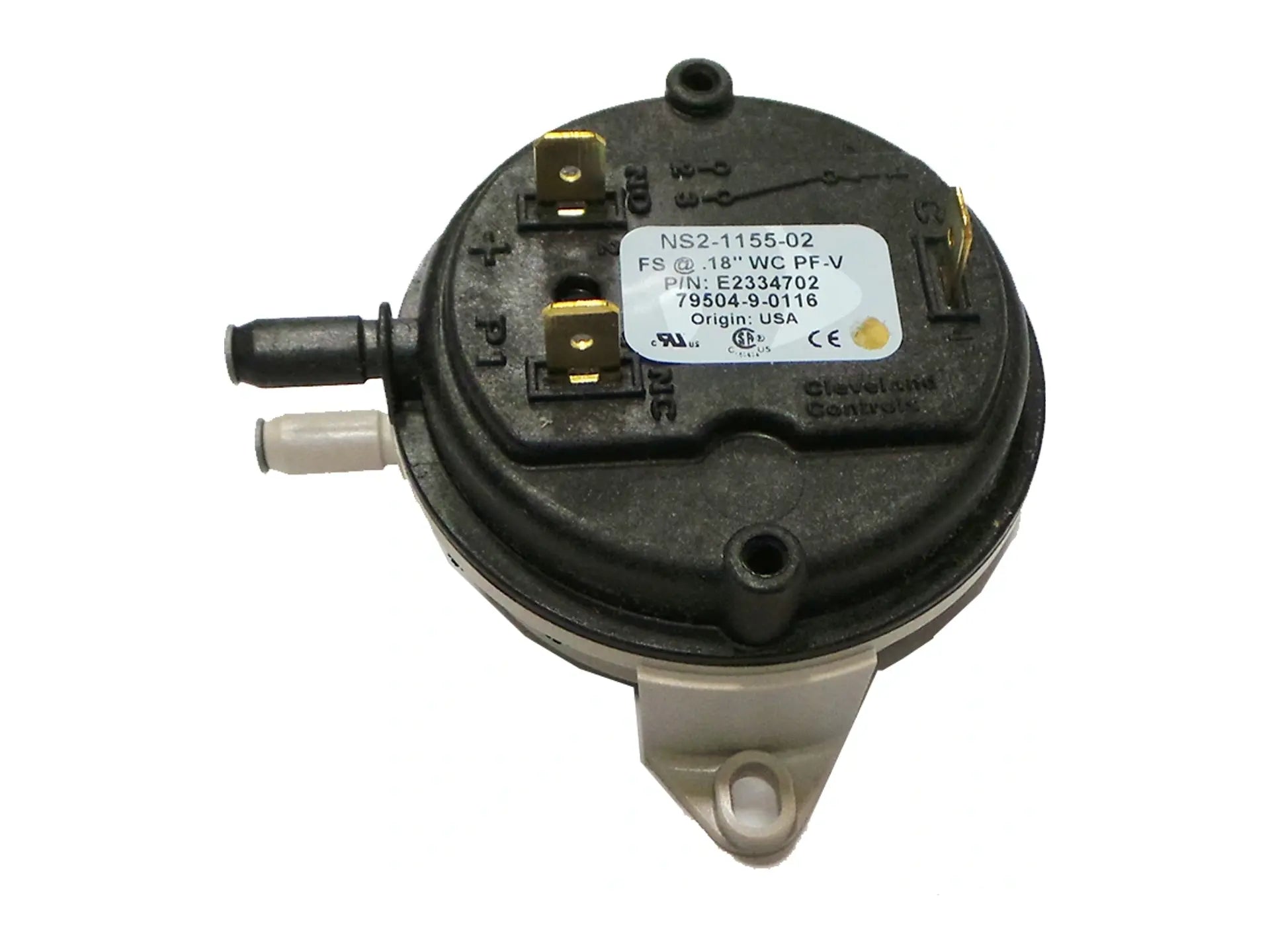 Laars E2334702, Single Pole Double Throw No Reset Pressure Differential Switch