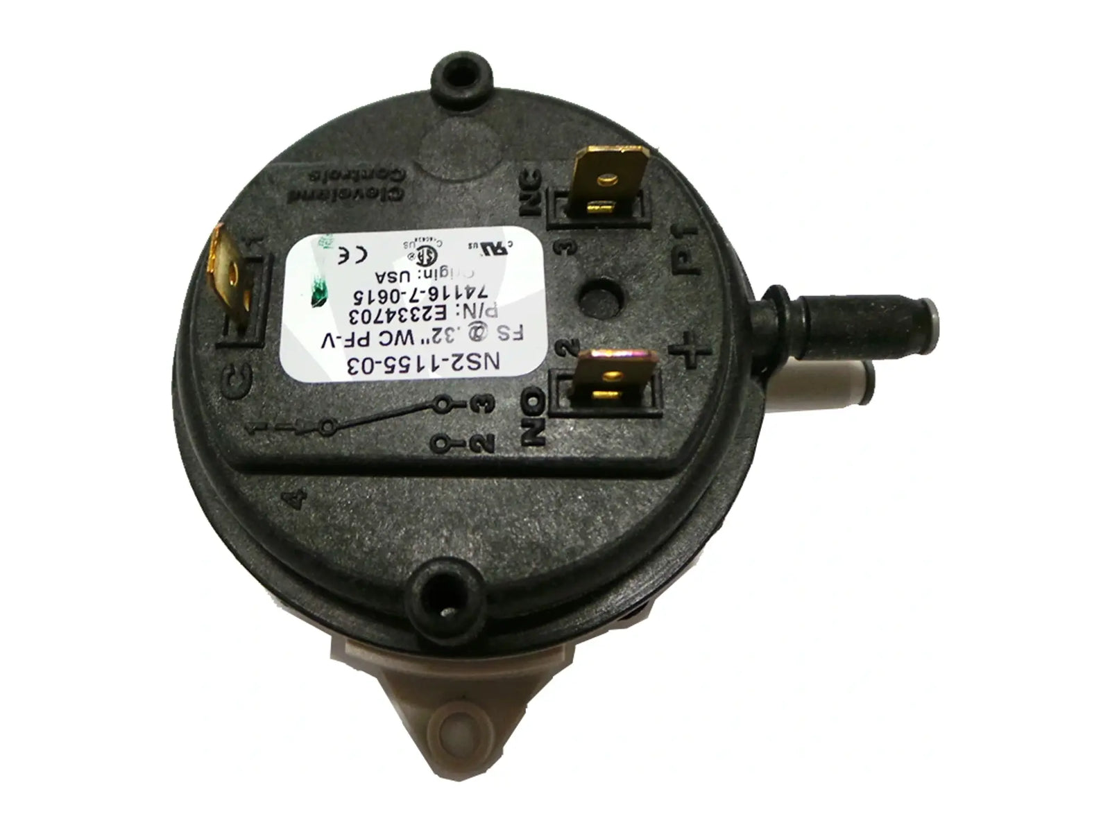 Laars E2334703, Single Pole Double Throw No Reset Pressure Differential Switch