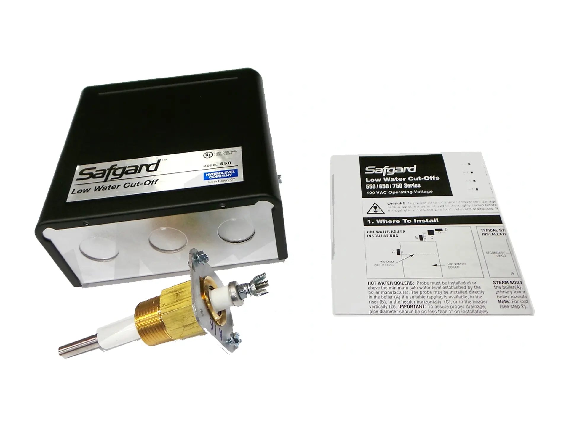 Laars RE2075100, 120V Modulating Low Water Cut Off with Test and Light