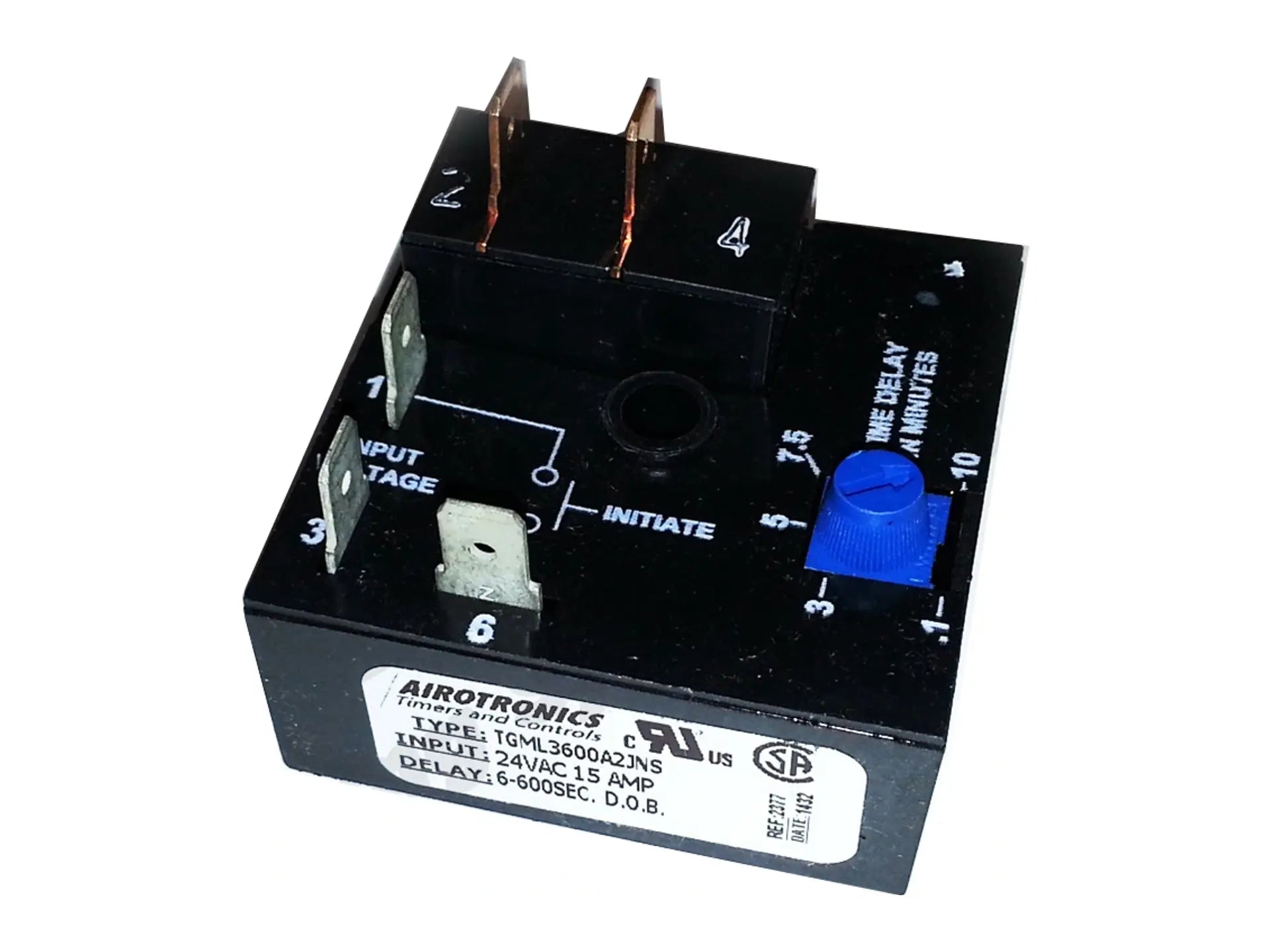 Laars RE2077700, 24V 15A Time Delay Relay with 6 to 600 Seconds