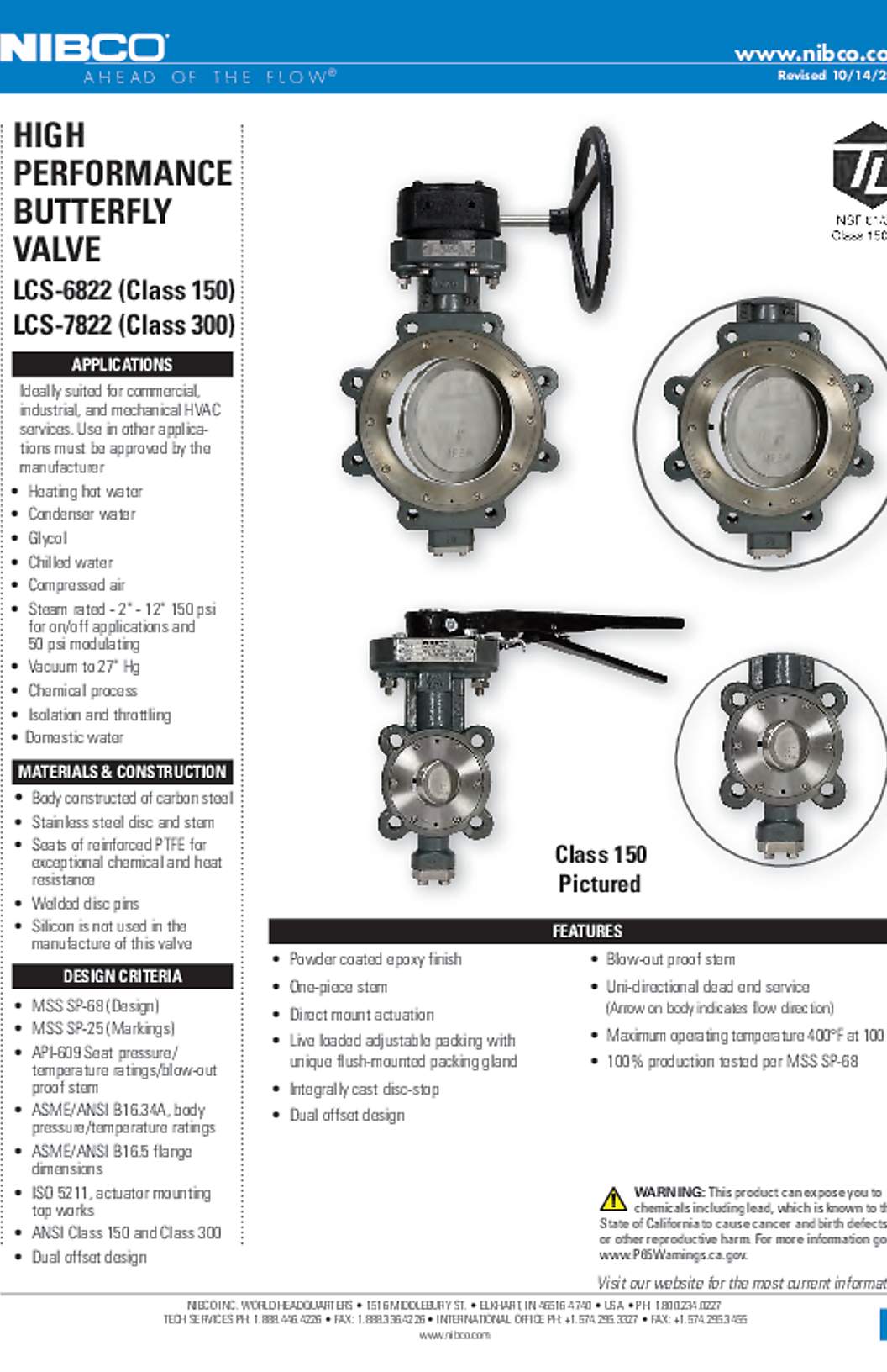 NIBCO LCS-6822 Submittal