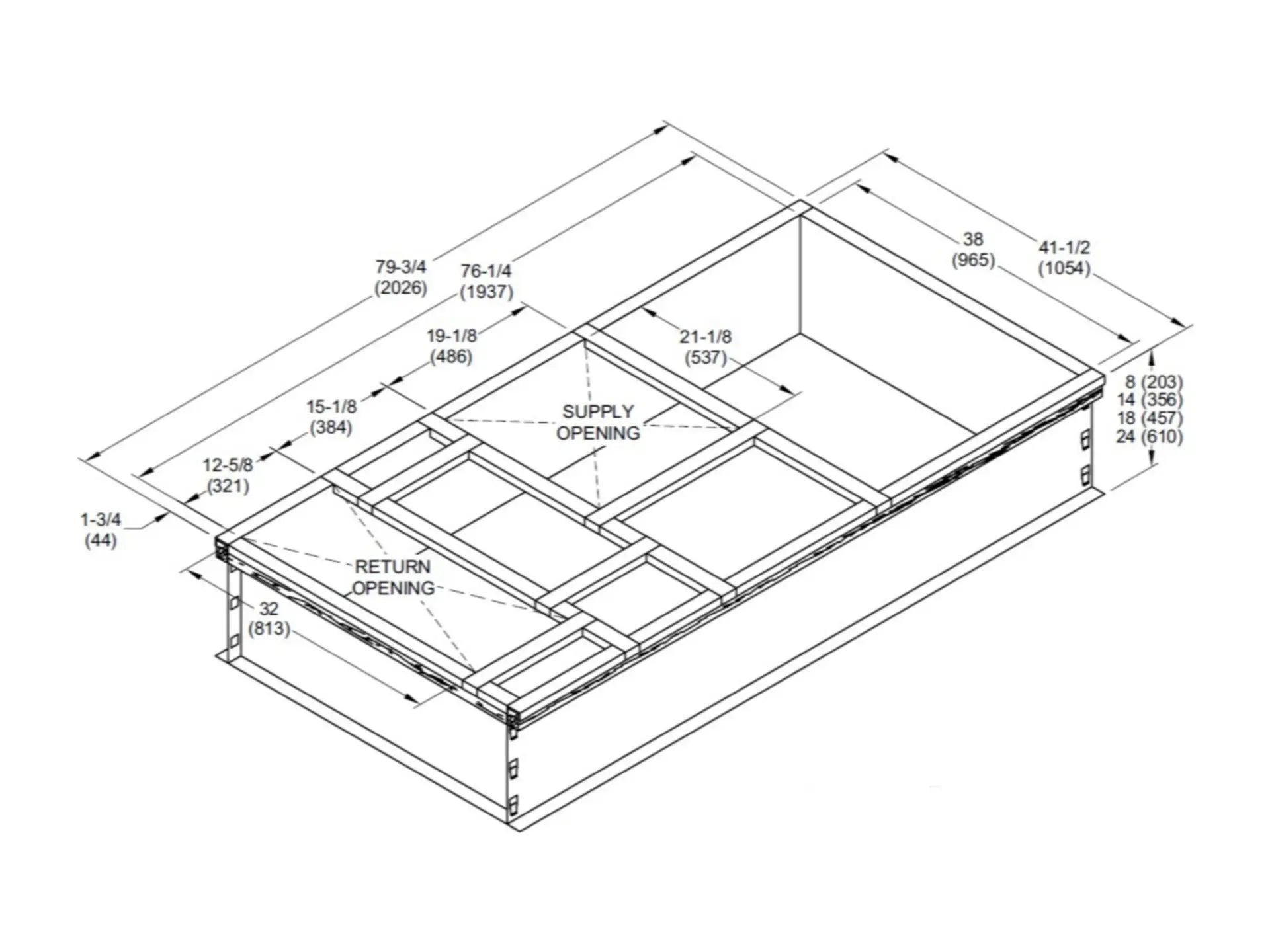 Lennox 11F51, C1CURB71A-1 Downflow Curb 14 Inch