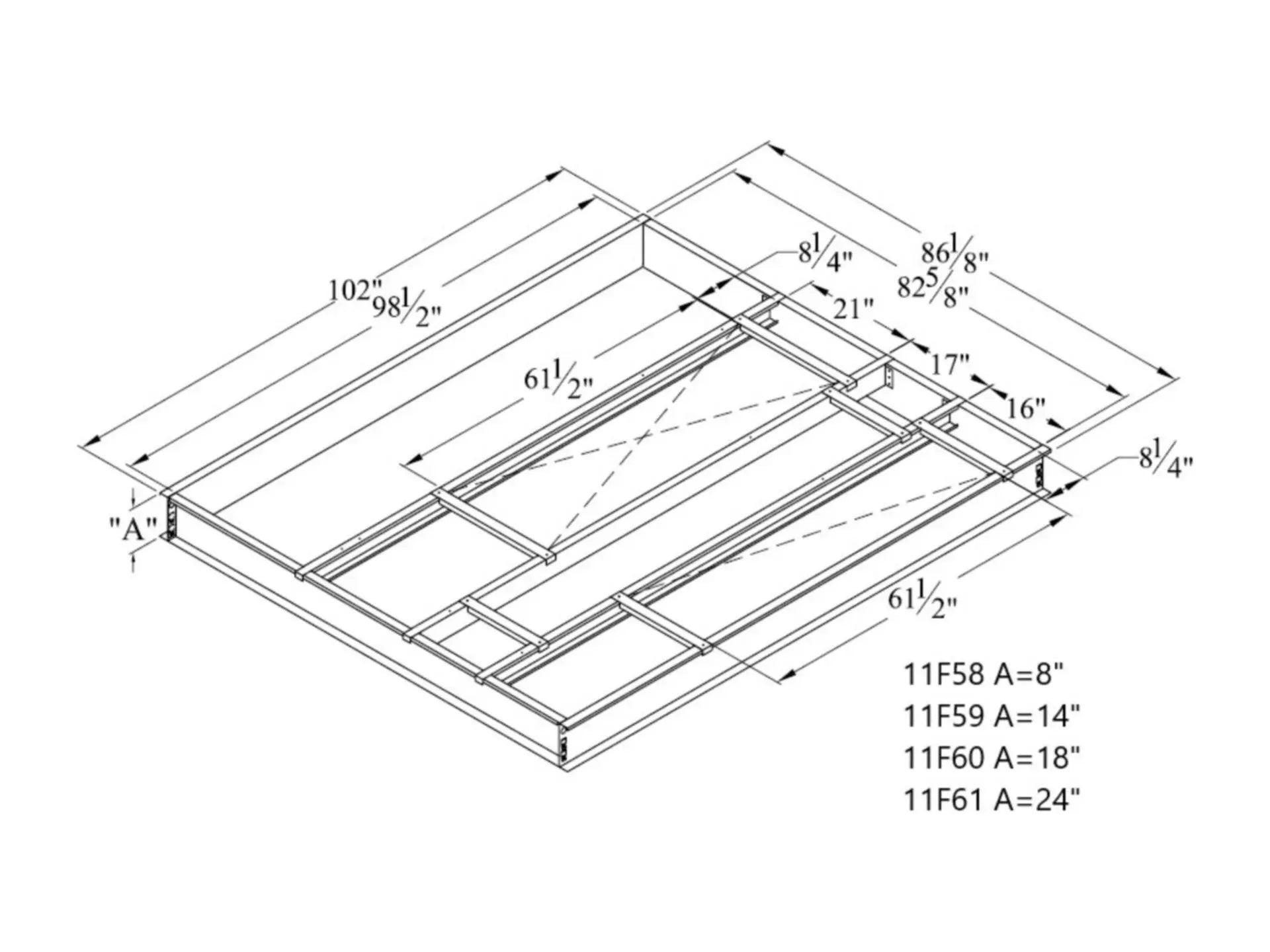 Lennox 11F58, 8 Inch Downflow Roof Curb