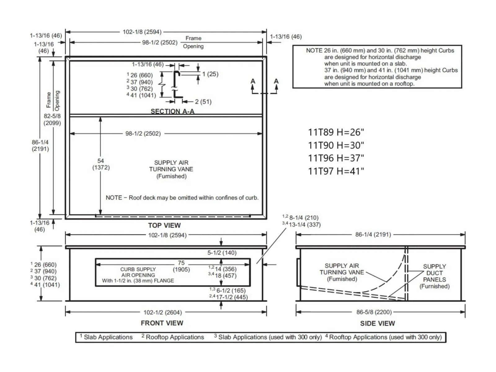 Lennox 11T90, Horizontal Bolt Curb