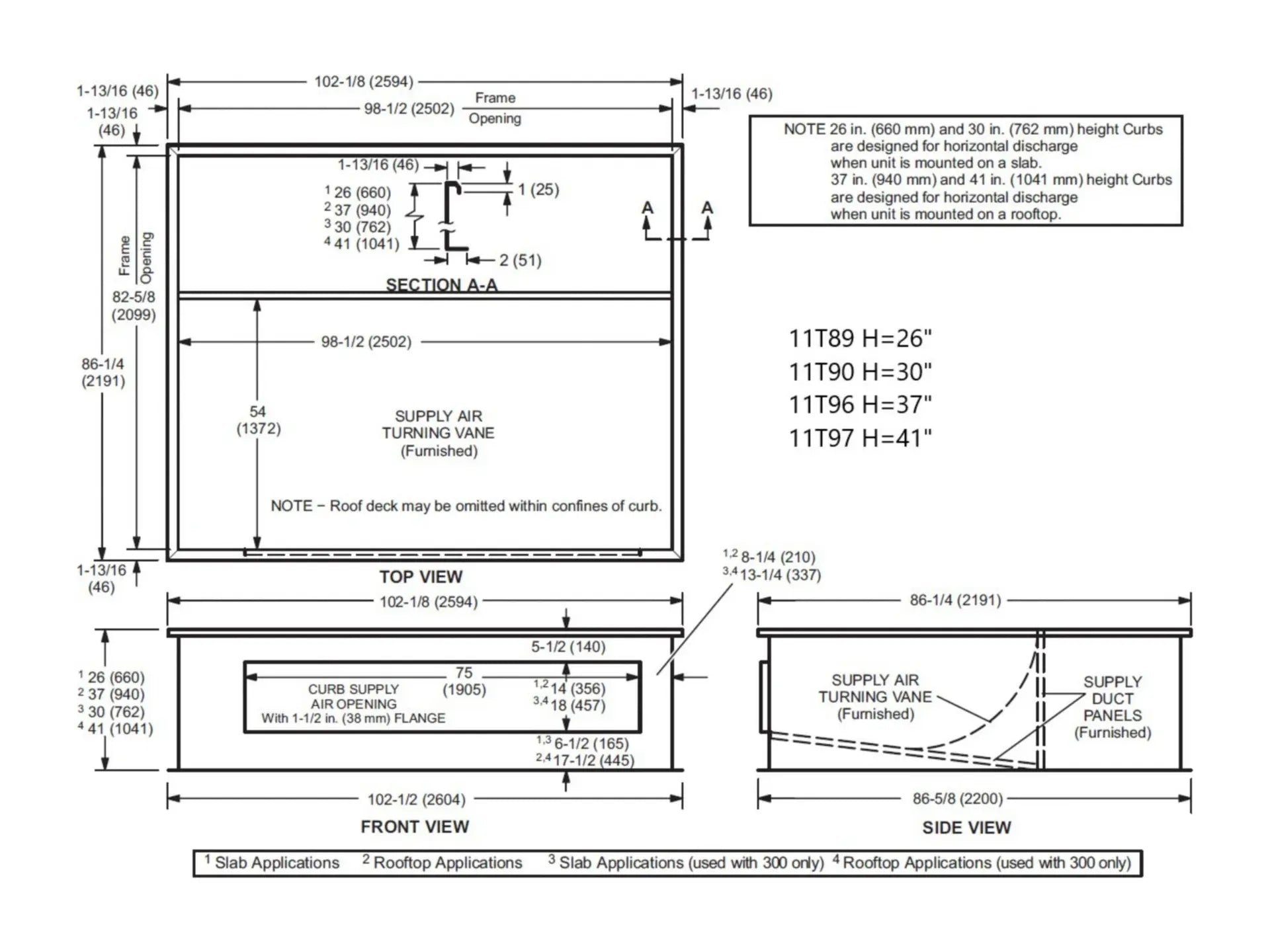 Lennox 11T90, Horizontal Bolt Curb