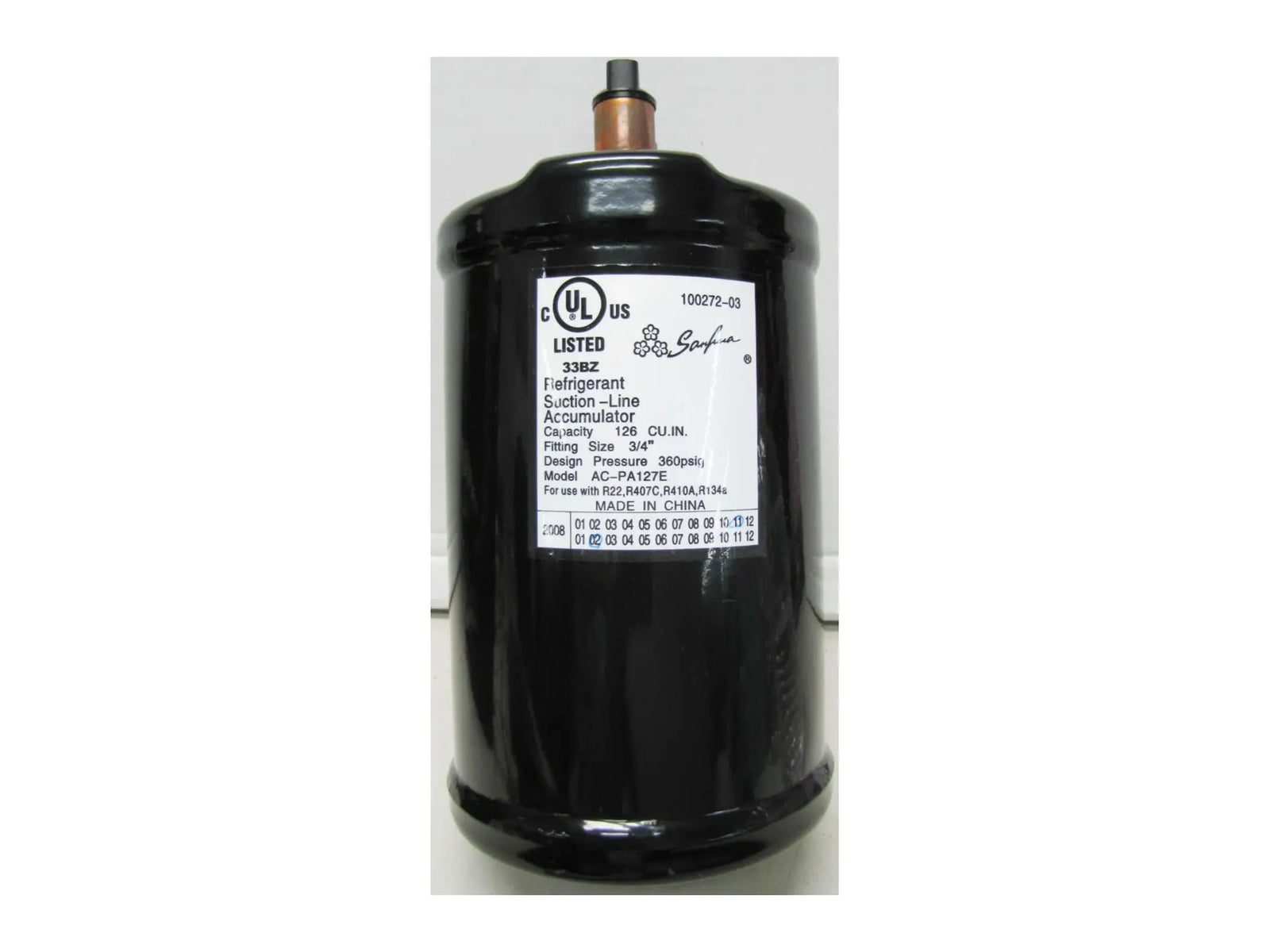 Lennox 15W16 3/4" Accumulator for R-410A Systems, 126 Cubic Inches