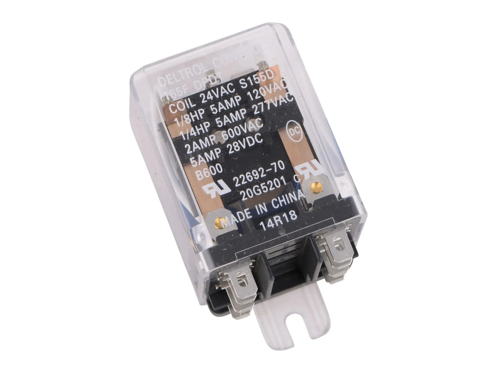 Lennox 20G52 DPDT 24V Blower Relay, 1/8 HP