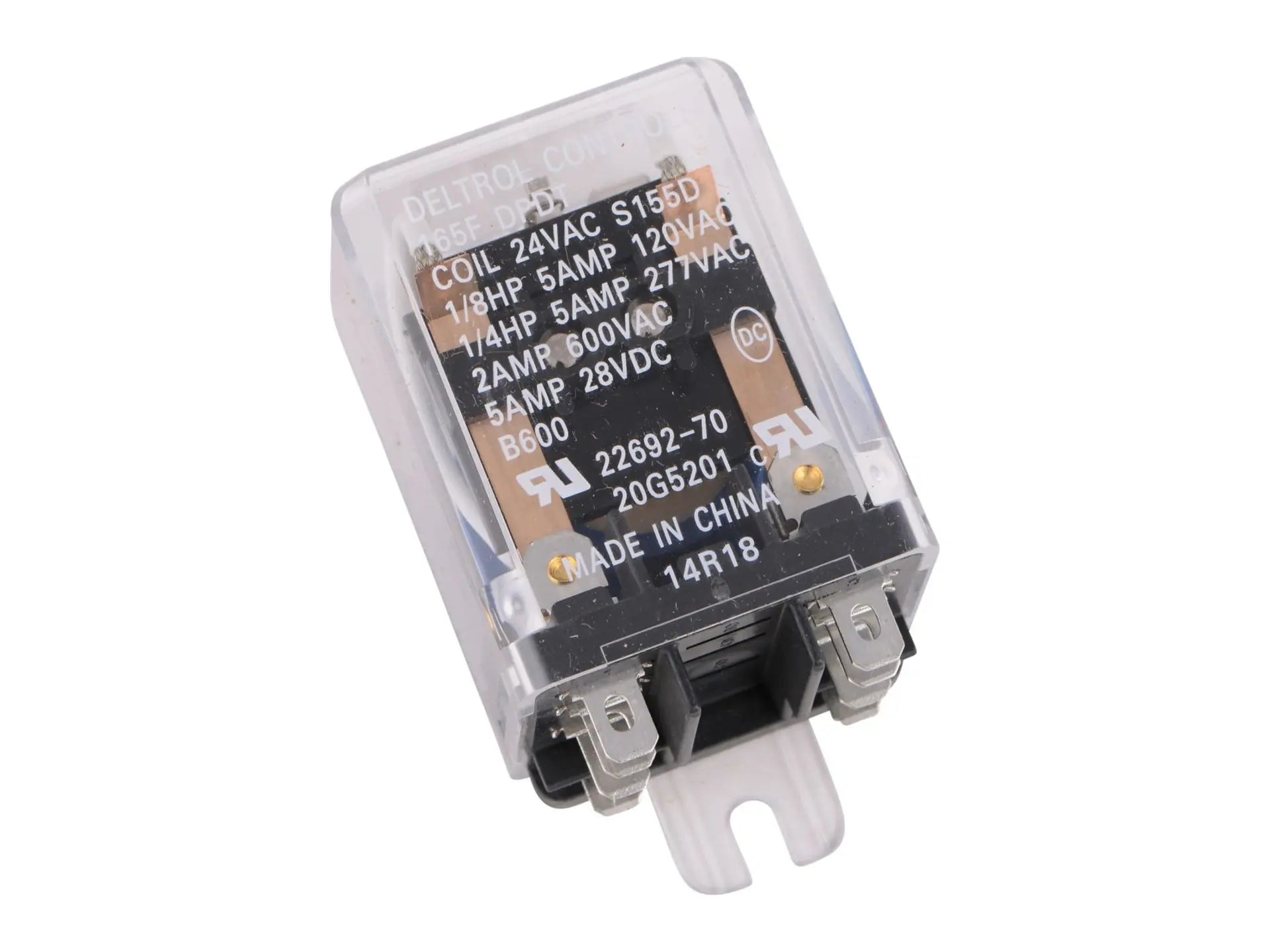 Lennox 20G52 DPDT 24V Blower Relay, 1/8 HP