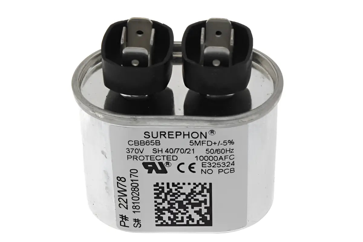 Lennox 22W78 5MFD Capacitor,370V Oval