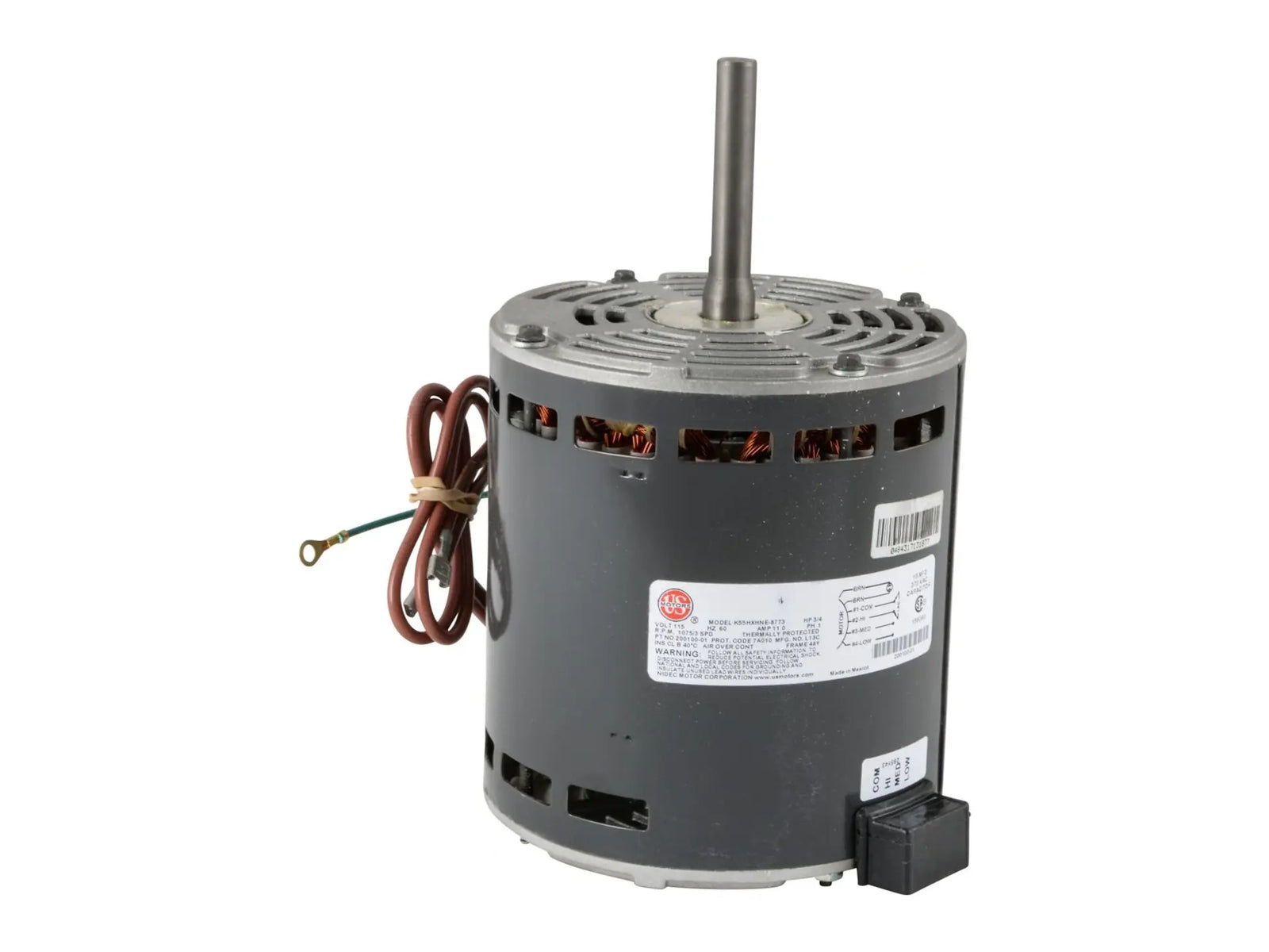 Lennox 52M31, 1/2 Hp 1100 RPM 208-230V 1-Phase 3-Speed Motor