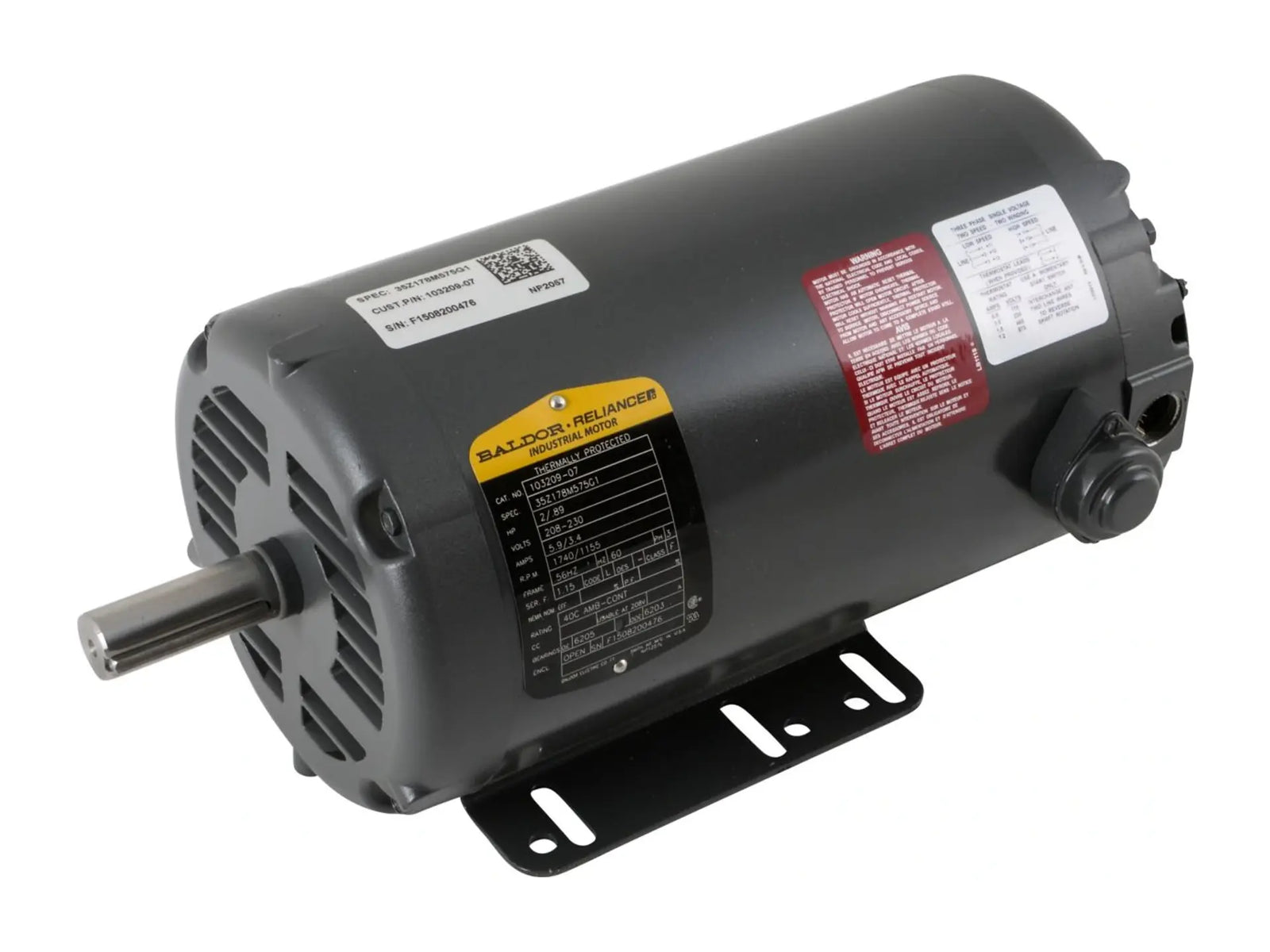 Lennox 86W89 Blower Motor, 460V 3-Phase, Dual Speed, 2/.89HP