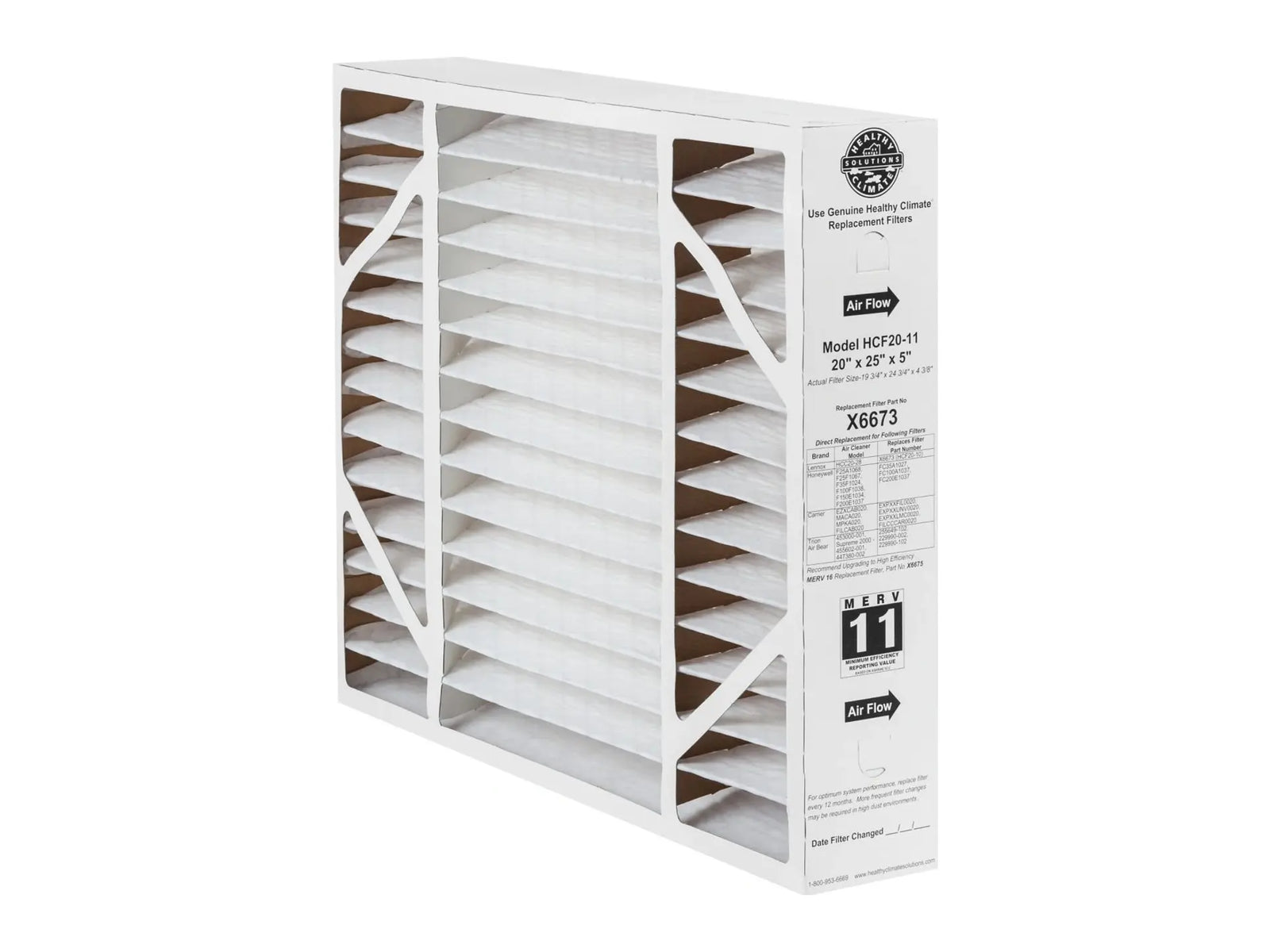 Lennox X0583, 16 x 25 x 5 MERV11 Replacement Filter