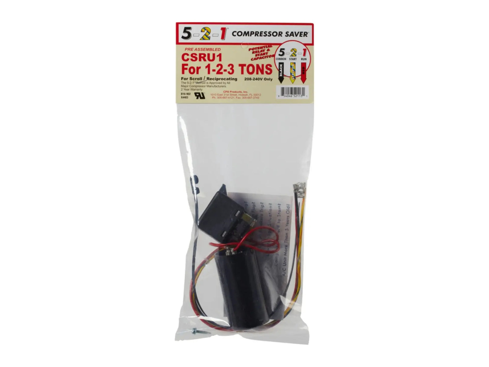 Lennox X4483, Hard Start Kit 3 Wire for 1 to 3 Ton Units