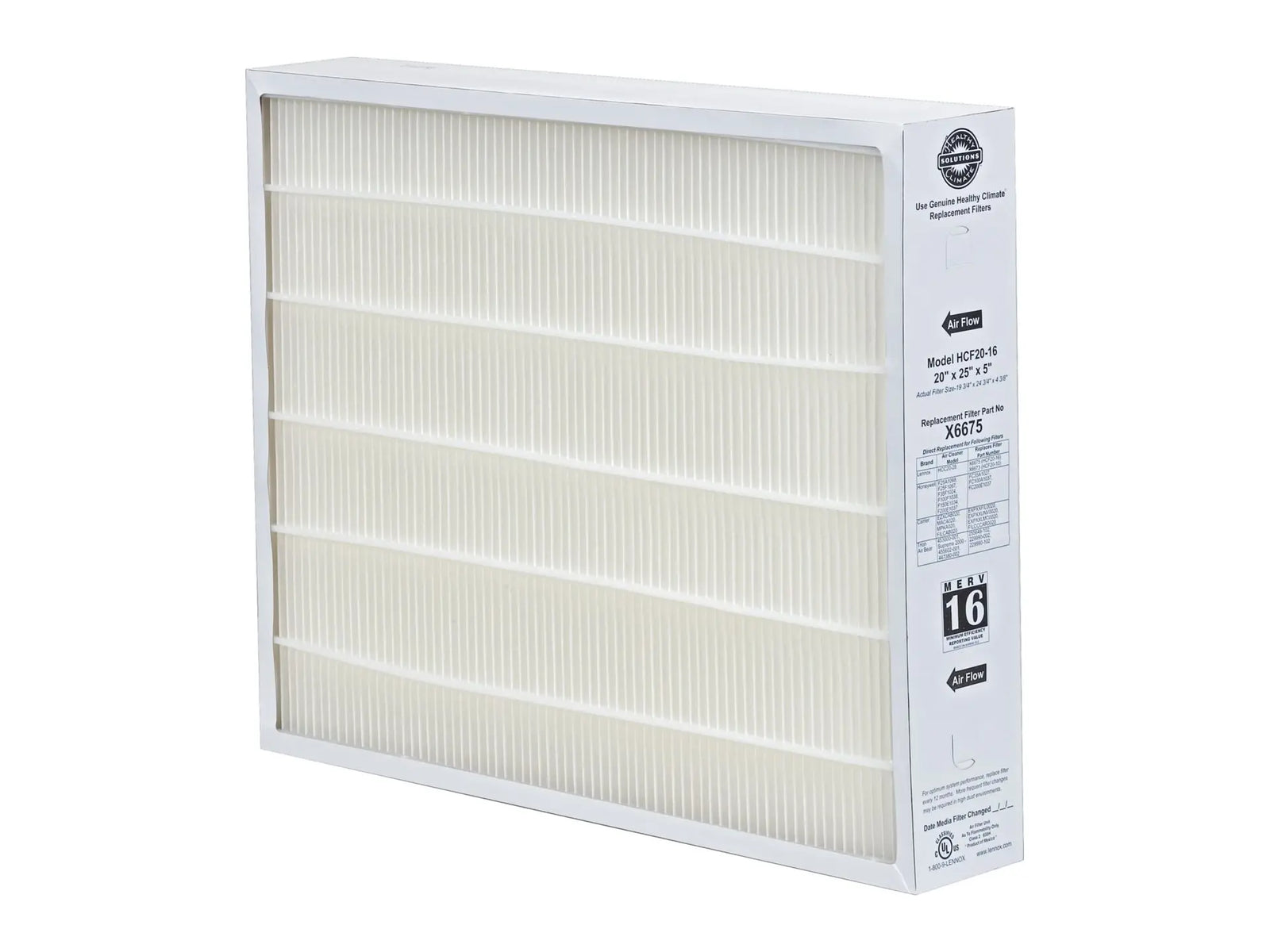Lennox X6675 20x25x5 MERV16 Replacement Filter