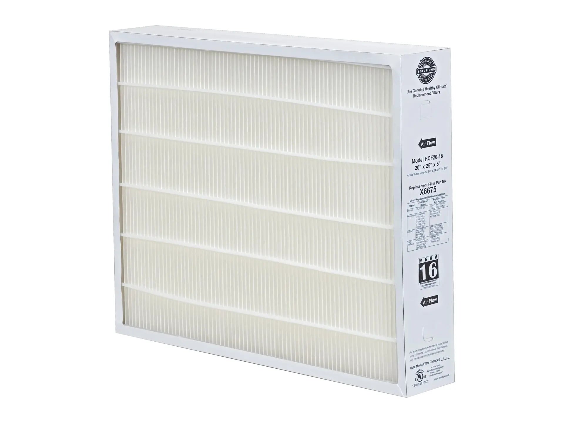 Lennox X6675 20x25x5 MERV16 Replacement Filter
