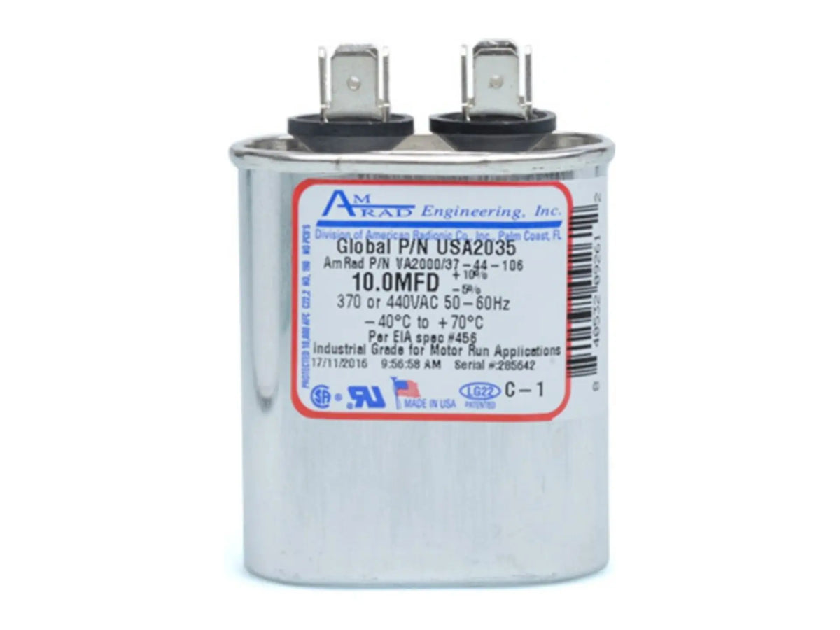 Lennox Y9290, 10 MFD 440V Oval Run Capacitor