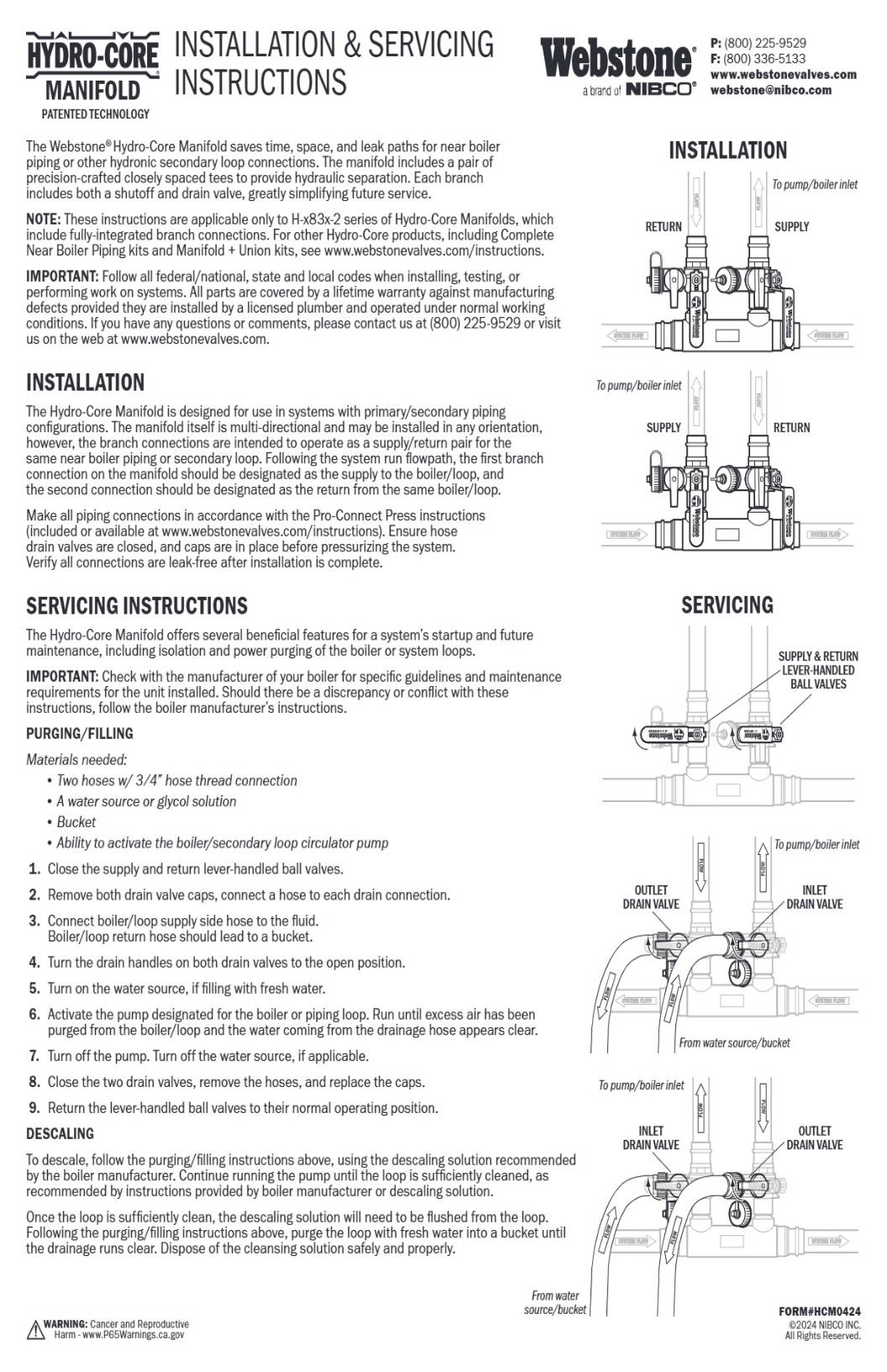Hydro Core Manifold IOM Manual