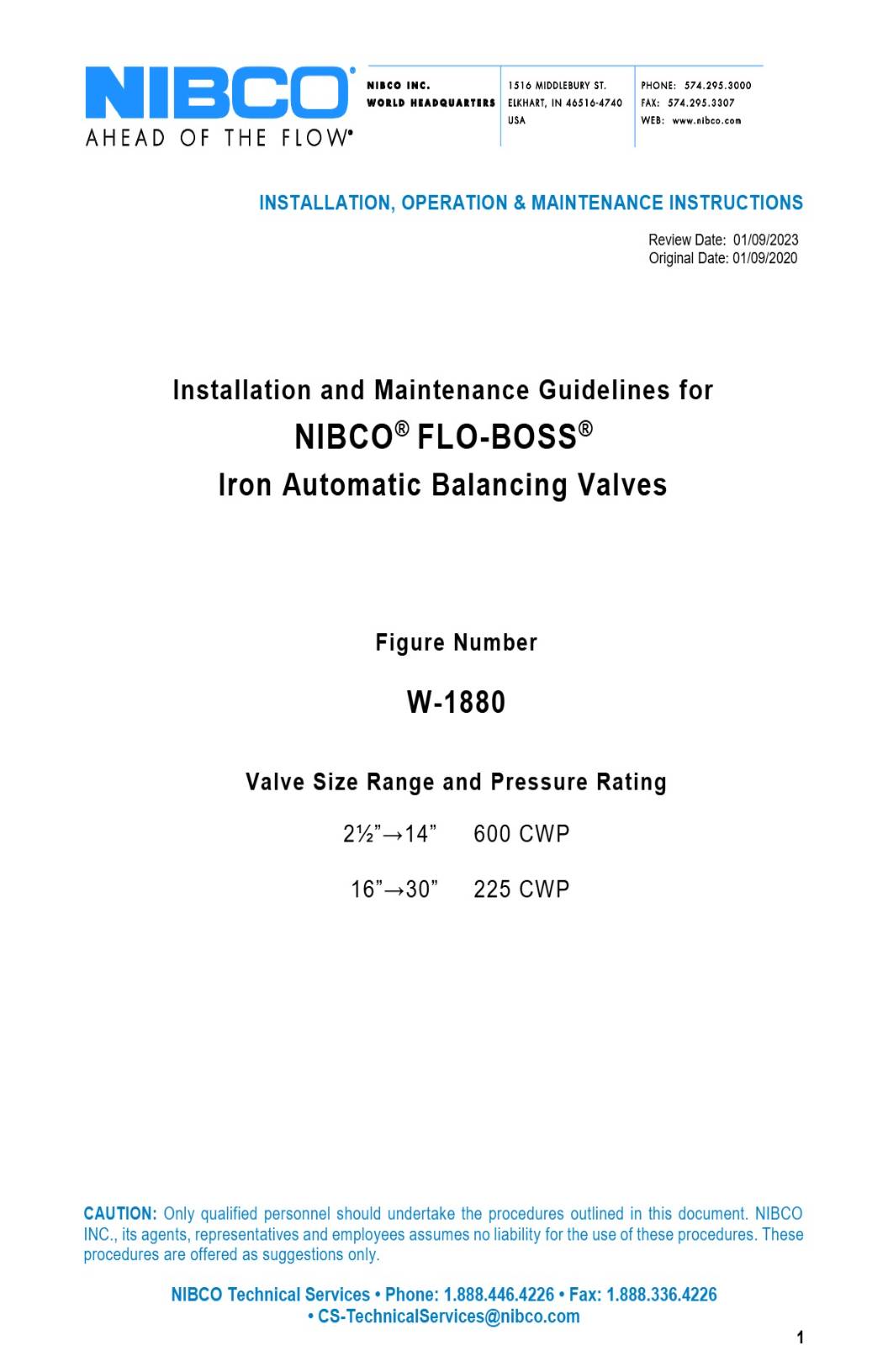 FLO BOSS Iron Automatic Balancing Valves IOM Manual