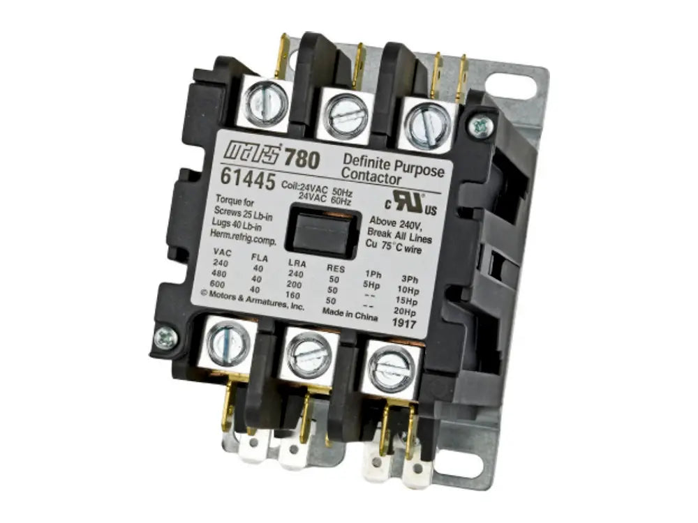 MARS 61445, 24V, 40A, 3 Pole DP Contactor