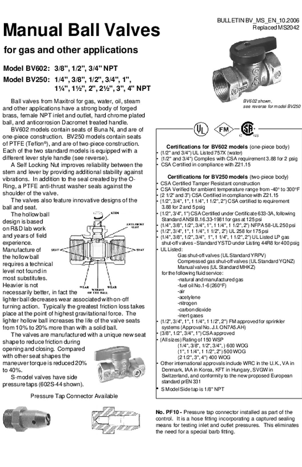 Maxitrol Ball Valves Catalog