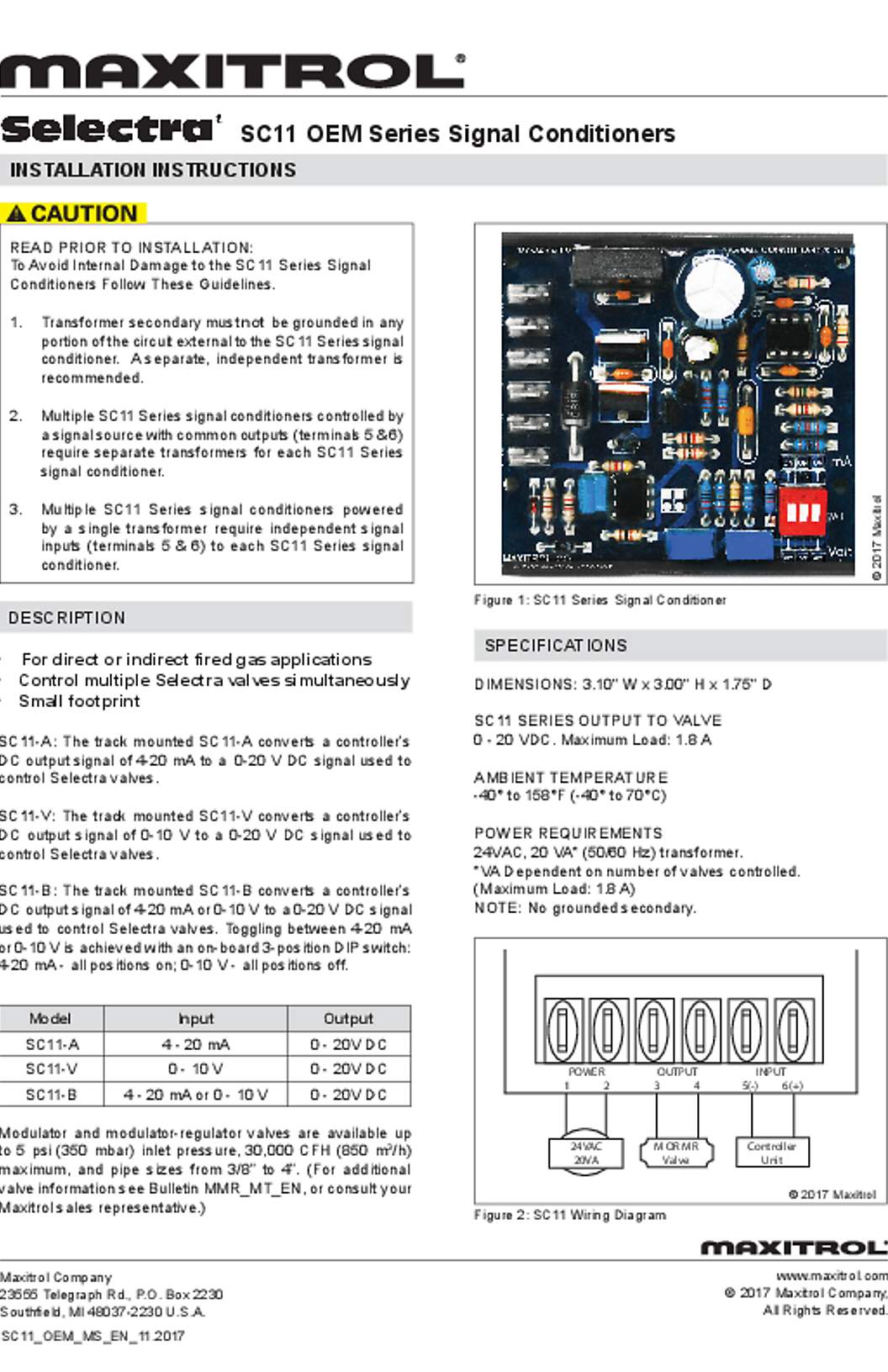 Maxitrol SC11 Installation