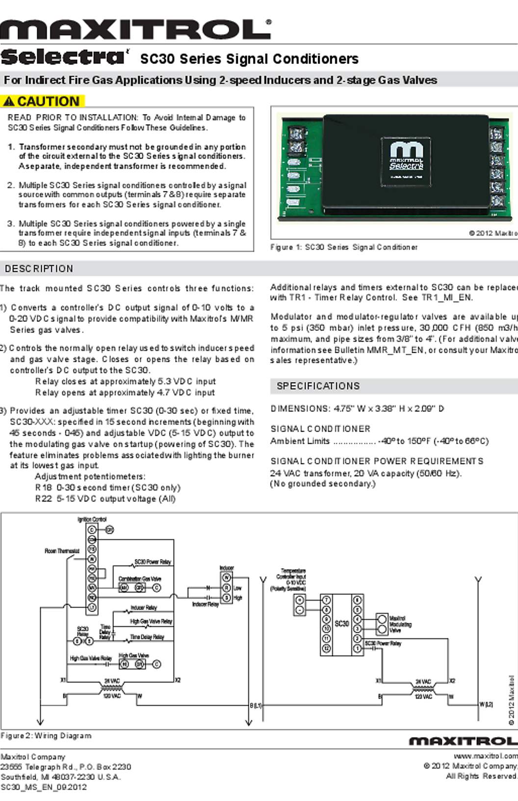 Maxitrol SC30 Installation