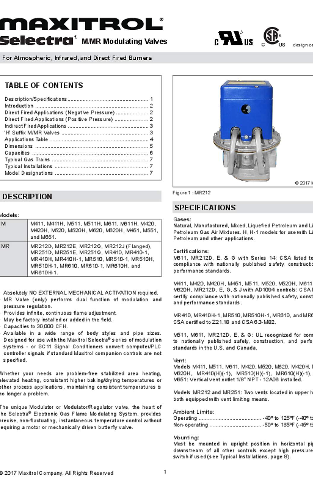 Maxitrol Selectra Catalog