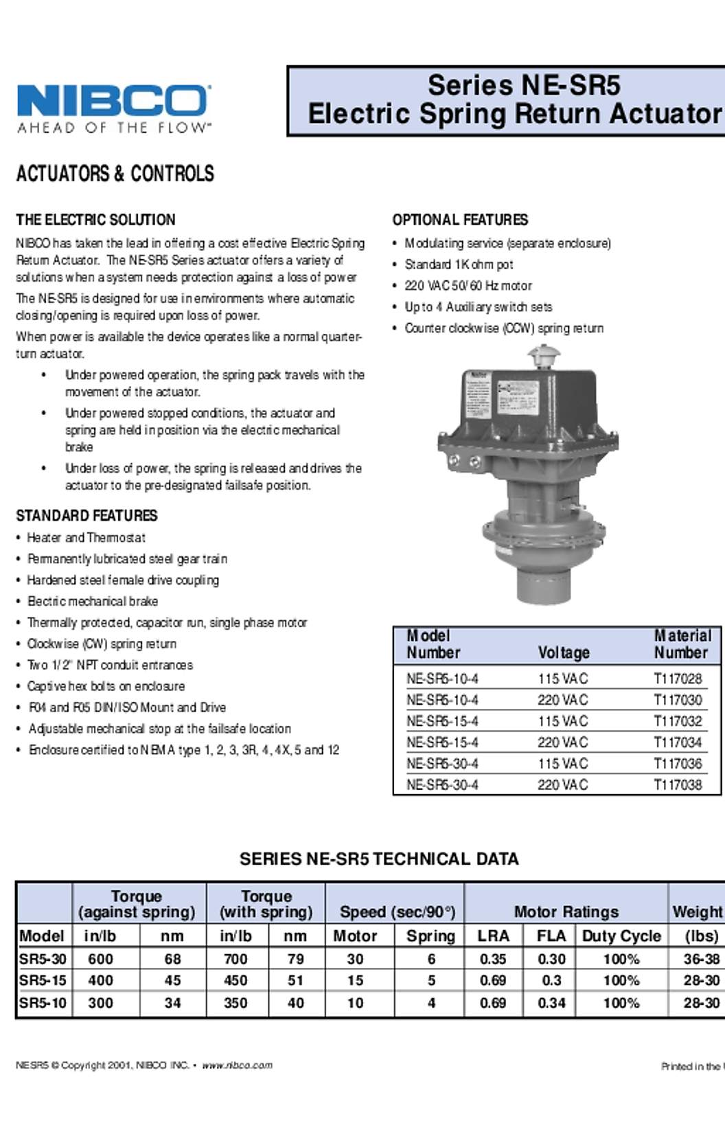 NIBCO NE-SR5 Submittal