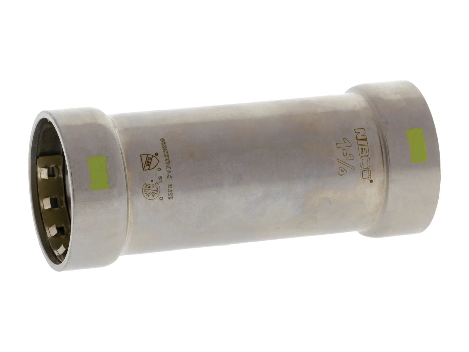 NIBCO 2020555HPC, 1-1/4 in. x 1-1/4 in. BenchPressG Extended Repair Coupling PxP Carbon Steel
