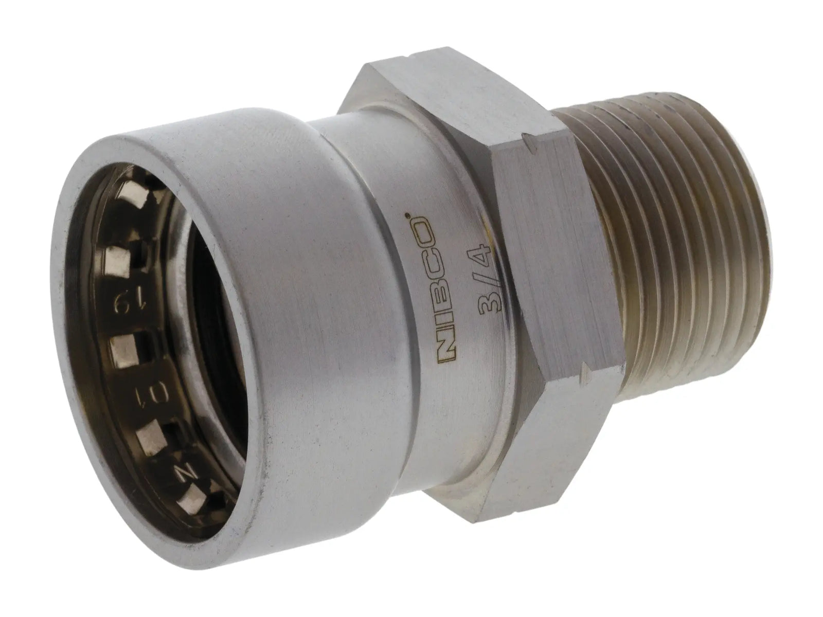 NIBCO 2031700EPC, 1-1/4 in. x 1-1/4 in. Press x M Adapter Carbon Steel PC204