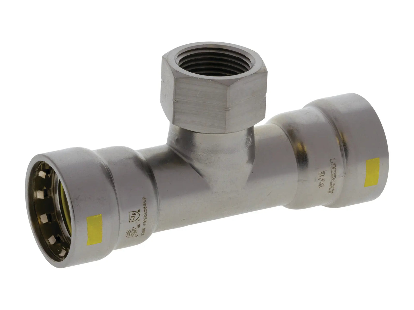 NIBCO 2146050HPC, 3/4 in. x 3/4 in. x 3/4 in. BenchPressG Tee P x P x F Carbon Steel PCH212