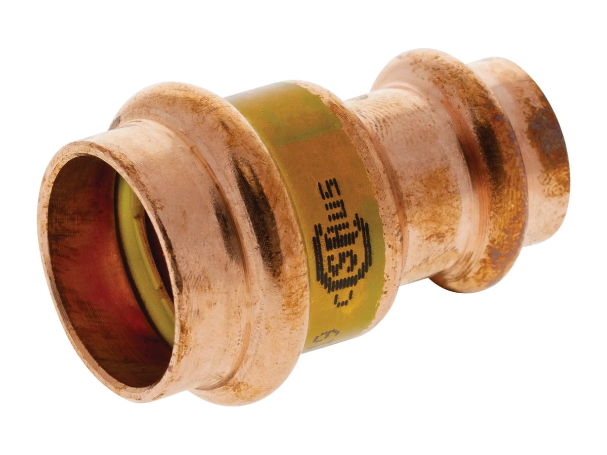 NIBCO 9002055HPC, 1-1/2 in. x 1-1/4 in. Prs X Prs PressG Reducing Copper Coupling PCH600
