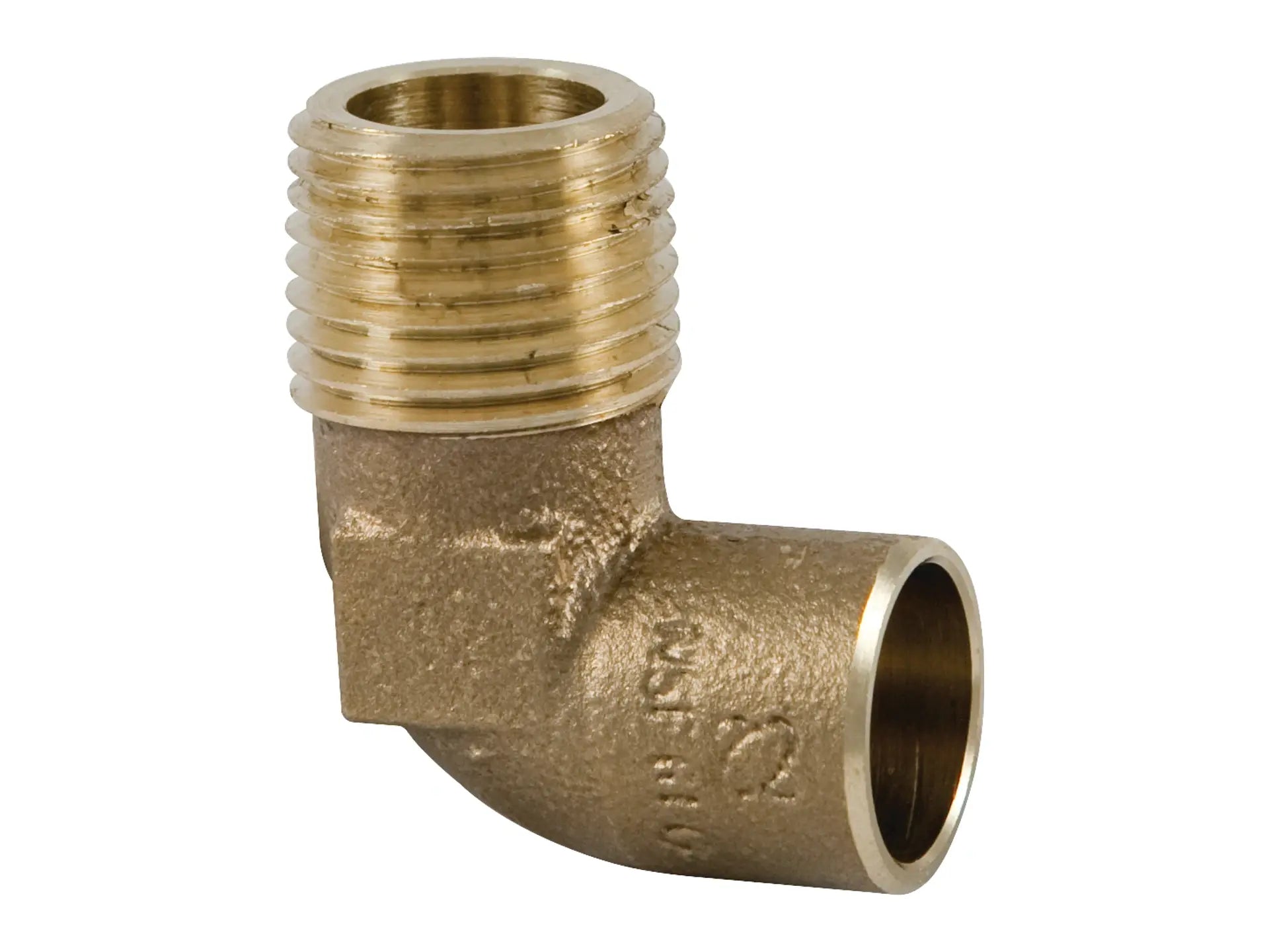 NIBCO B07115L, 2 in. x 2 in. 90° Elbow C x M, Performance Bronze 707-4-LF