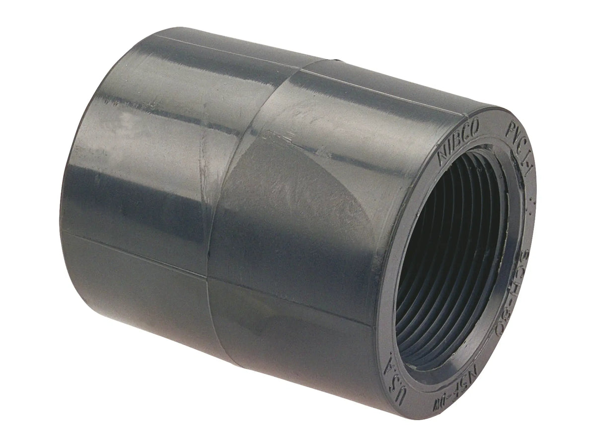NIBCO CA04550, 4 in. Female Adapter Coupling S x FPT PVC Schedule 80 4503