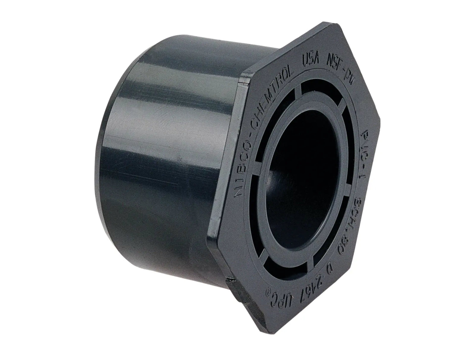 NIBCO CA11800, 3/4 in. x 1/2 in. Flush Socket Reducer Bushing Spg x S PVC Schedule 80 4518