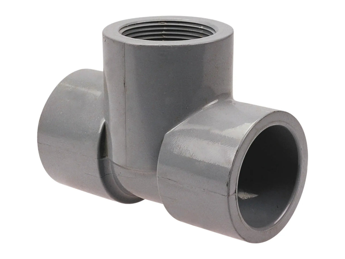 NIBCO CB08970, 1-1/4in. x 1-1/4in. x 1-1/4in. Socket x Thread Tee S x S x FPT Corzan CPVC Sch 80