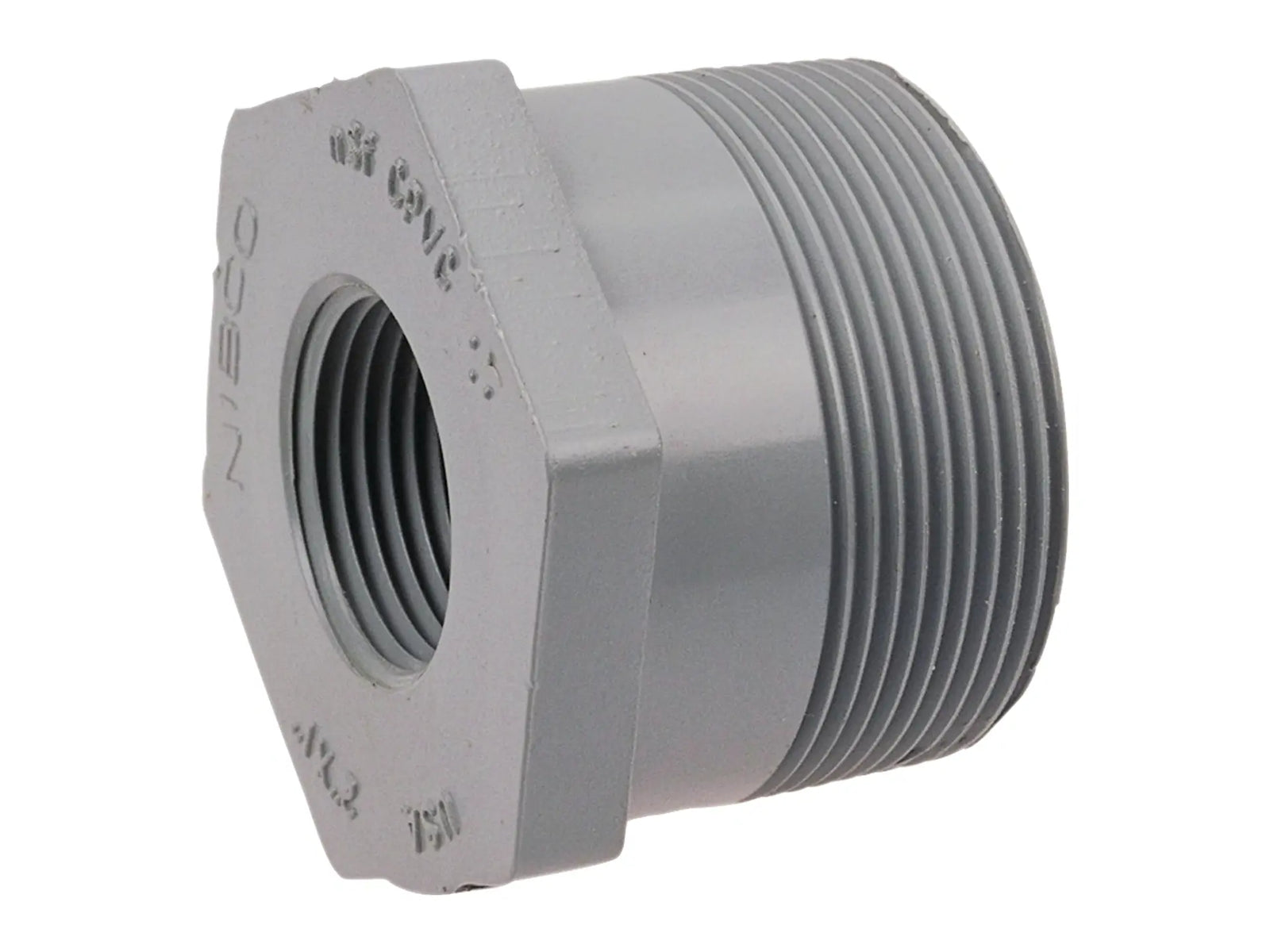 NIBCO CB13750, 2 in. x 1 in. MPTxFPT Flush Thread Reducer Bushing CPVC 5118-3-4