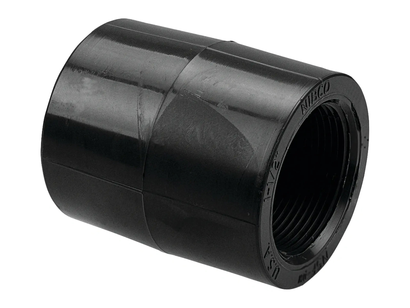 NIBCO CC00900, 1 in. Female Adapter Coupling S x FPT Black Polypropylene Schedule 80 6103