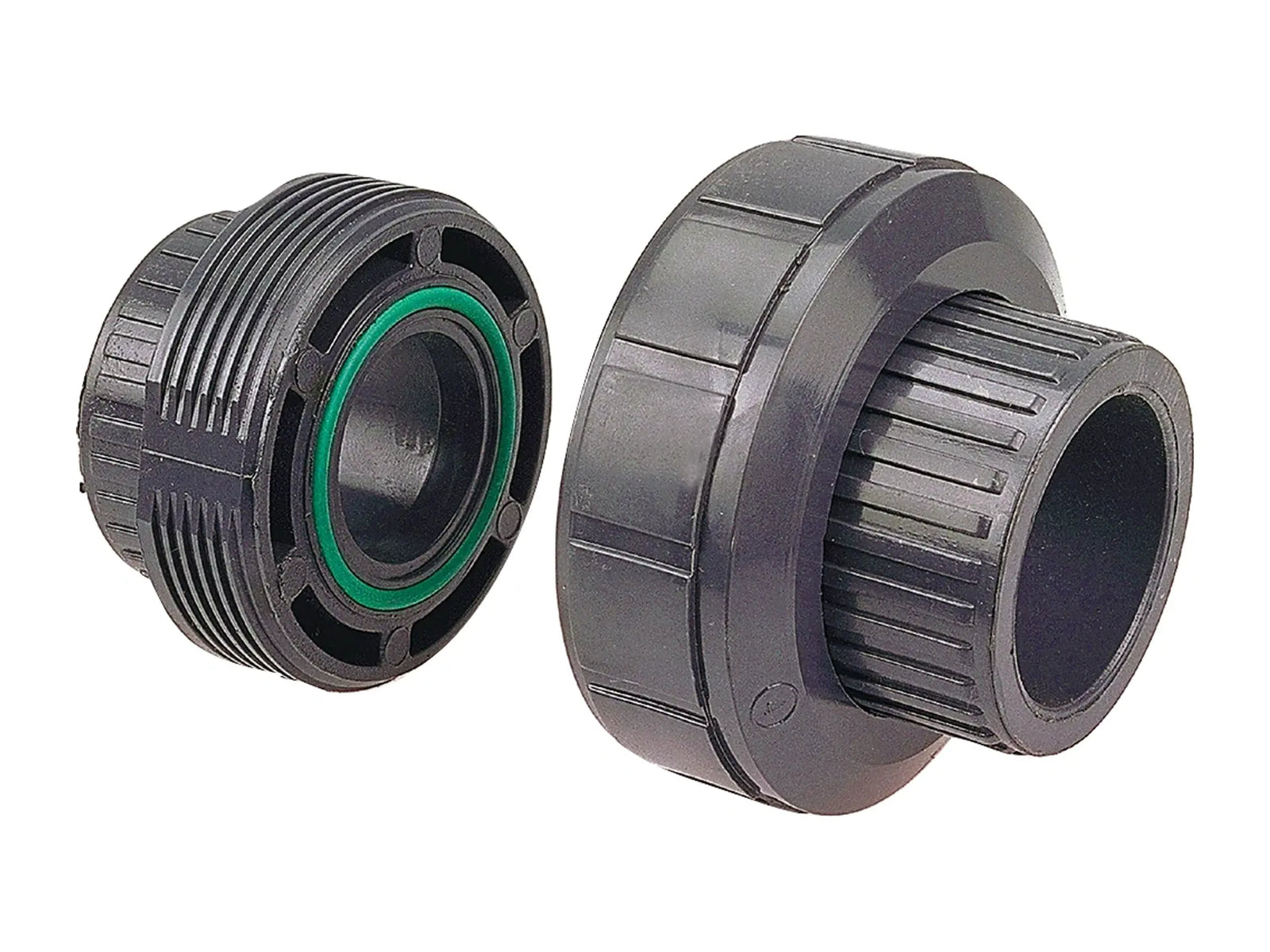 NIBCO CC08900, 1-1/2in. FKM/EPDM Threaded Union FPT x FPT Black Polypropylene Schedule 80 6133-3-3
