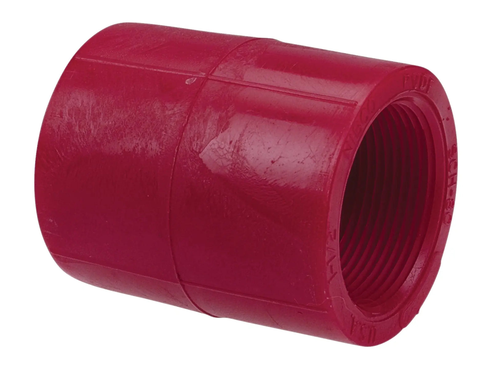 NIBCO CD00600, 1 in. x 1 in. Female Adapter Coupling S x FPT Kynar Red PVDF Schedule 80 6503