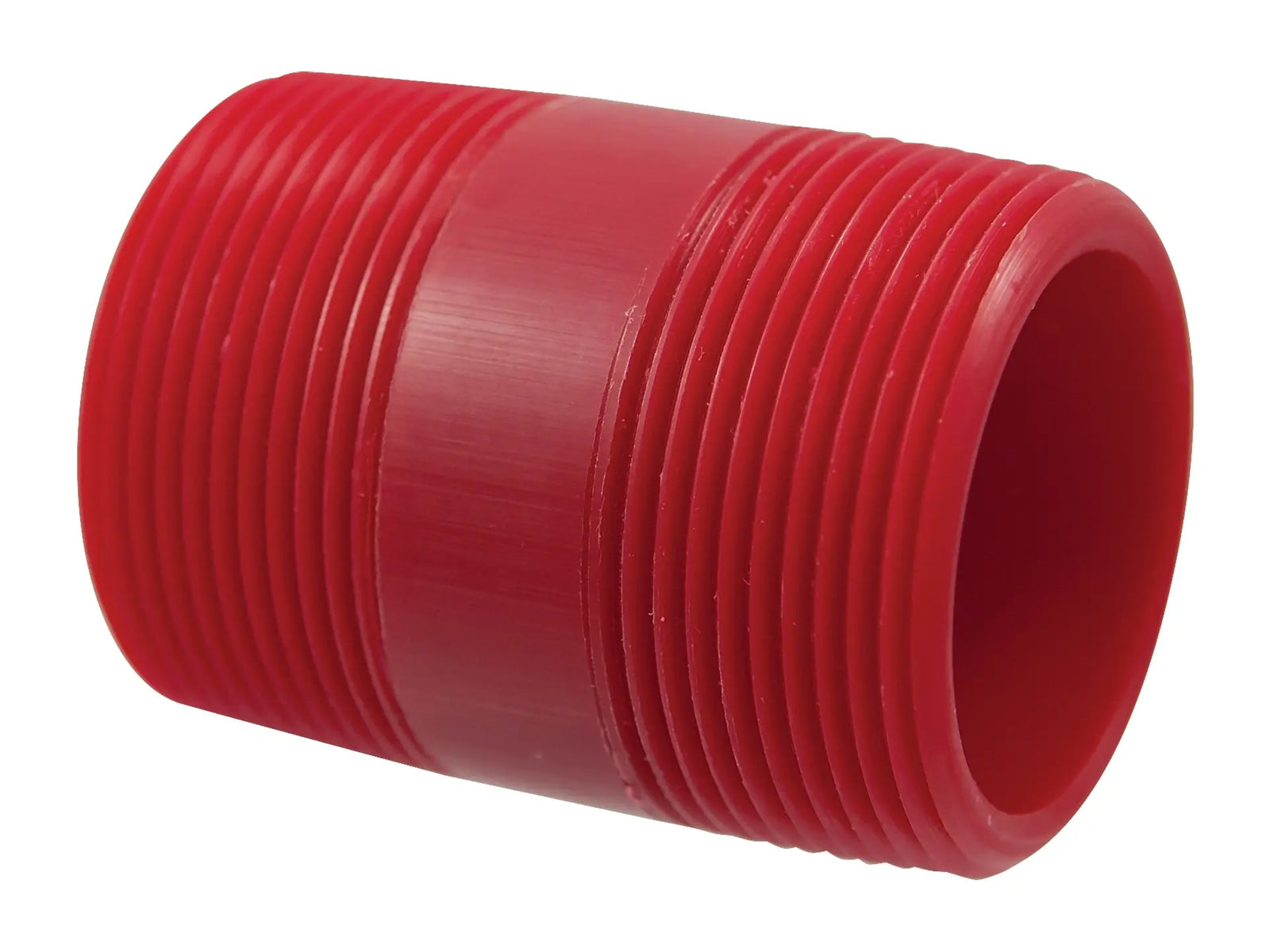 NIBCO CD03910, 1-1/2 in. Thread Pipe Nipple MPT x MPT Kynar Red PVDF Schedule 80 6529