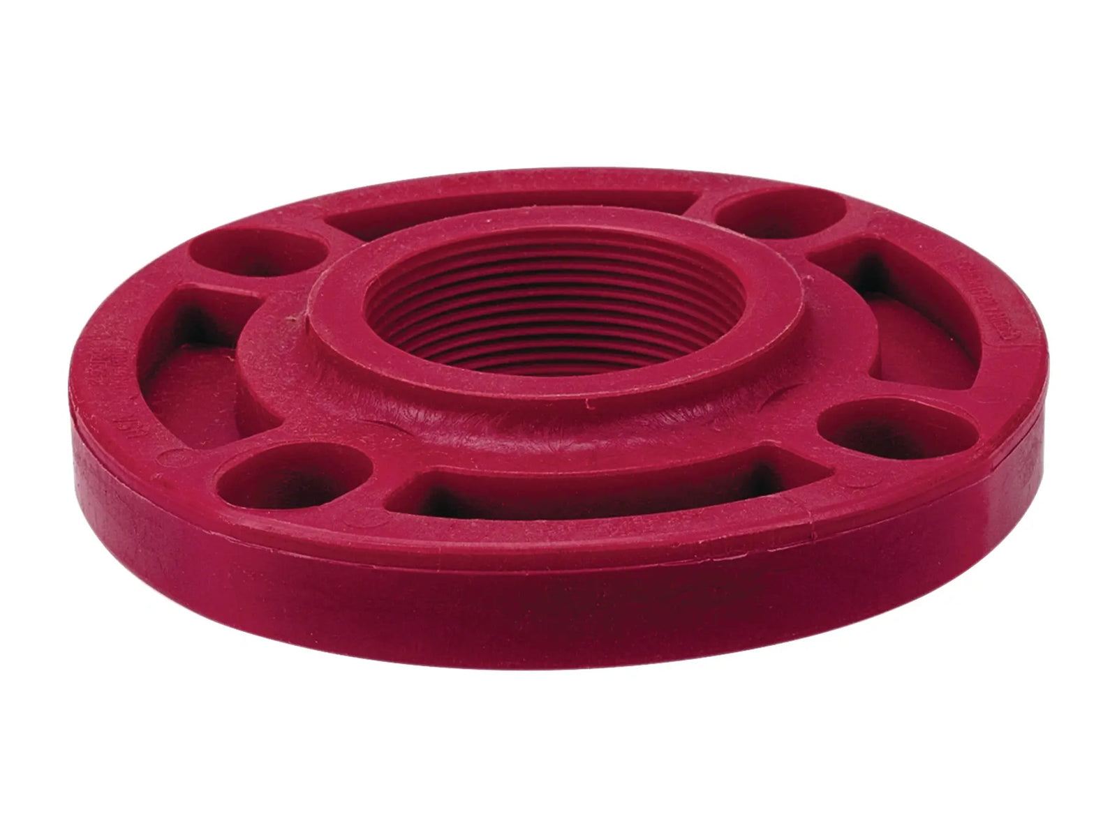 NIBCO CD04748, 2 in. Thread Flange FPT- Kynar Red PVDF Schedule 80, One-Piece Webbed Design 6551-W3