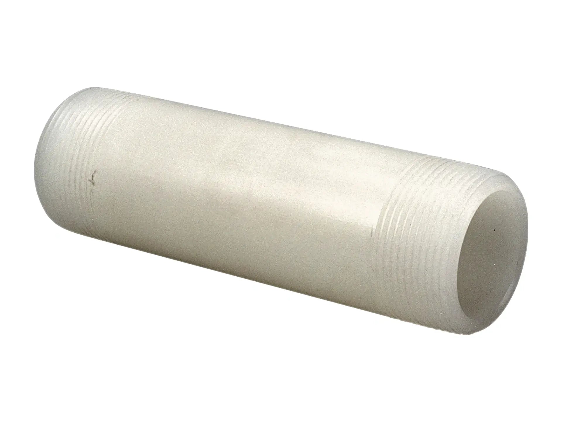 NIBCO CE03775, 1/2 in. Thread Pipe Nipple MPT x MPT Kynar Natural PVDF Schedule 80 6629