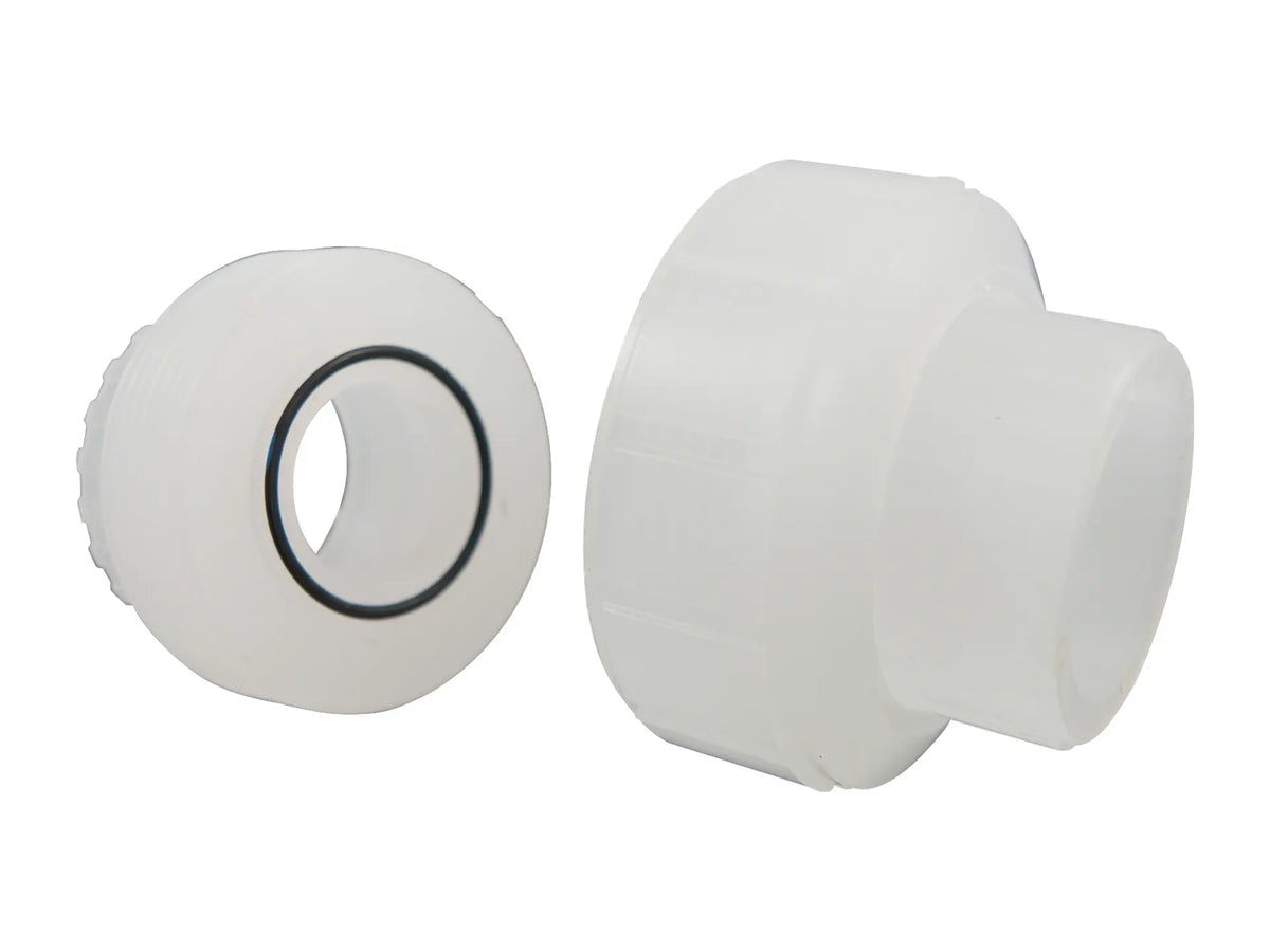 NIBCO CN05100, 1 in. FKM/EPDM Socket Union S x S Chem-Pure Natural Polypropylene Schedule 80 6233