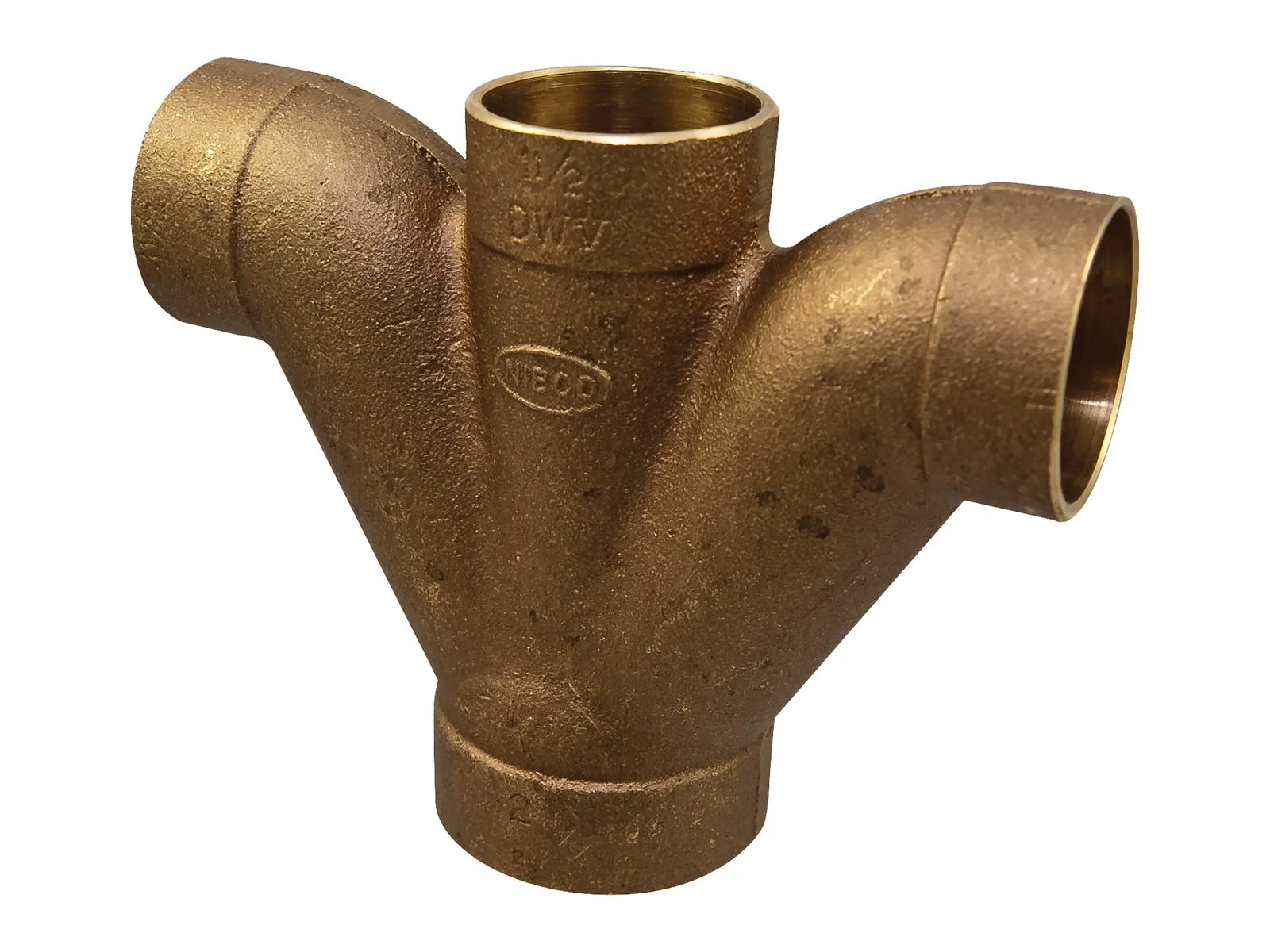 NIBCO E277550, 2 in. x 1-1/2 in. x 1-1/2 in. x 1-1/2 in. DWV Double LT Tee Cast 835-B