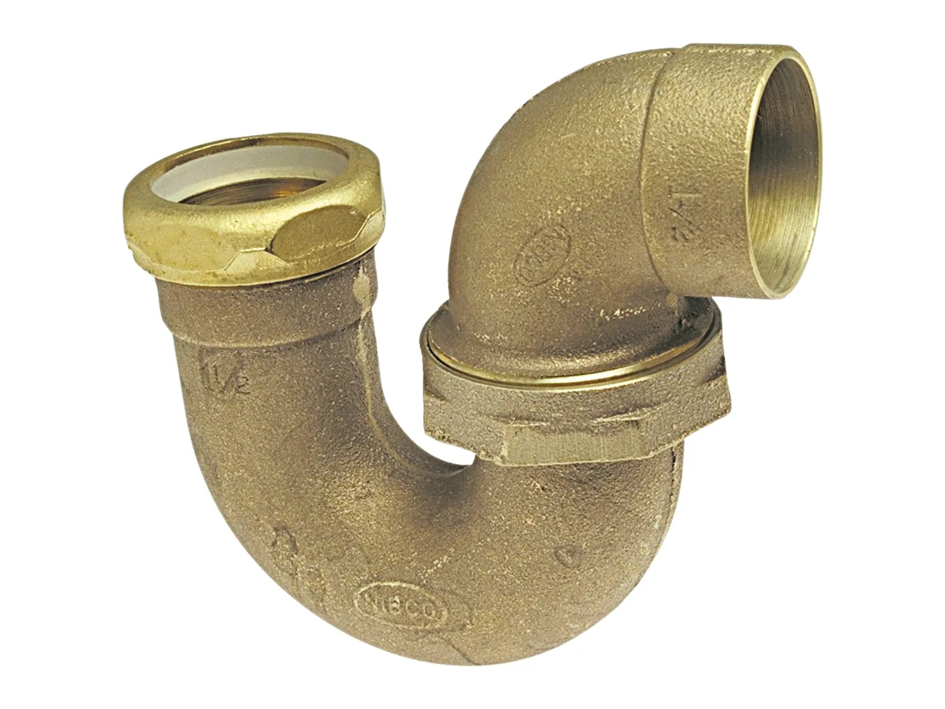 NIBCO E600350, 1-1/2 in. x 1-1/2 in. DWV P-Trap with Union Joint C x SJ , Cast 892