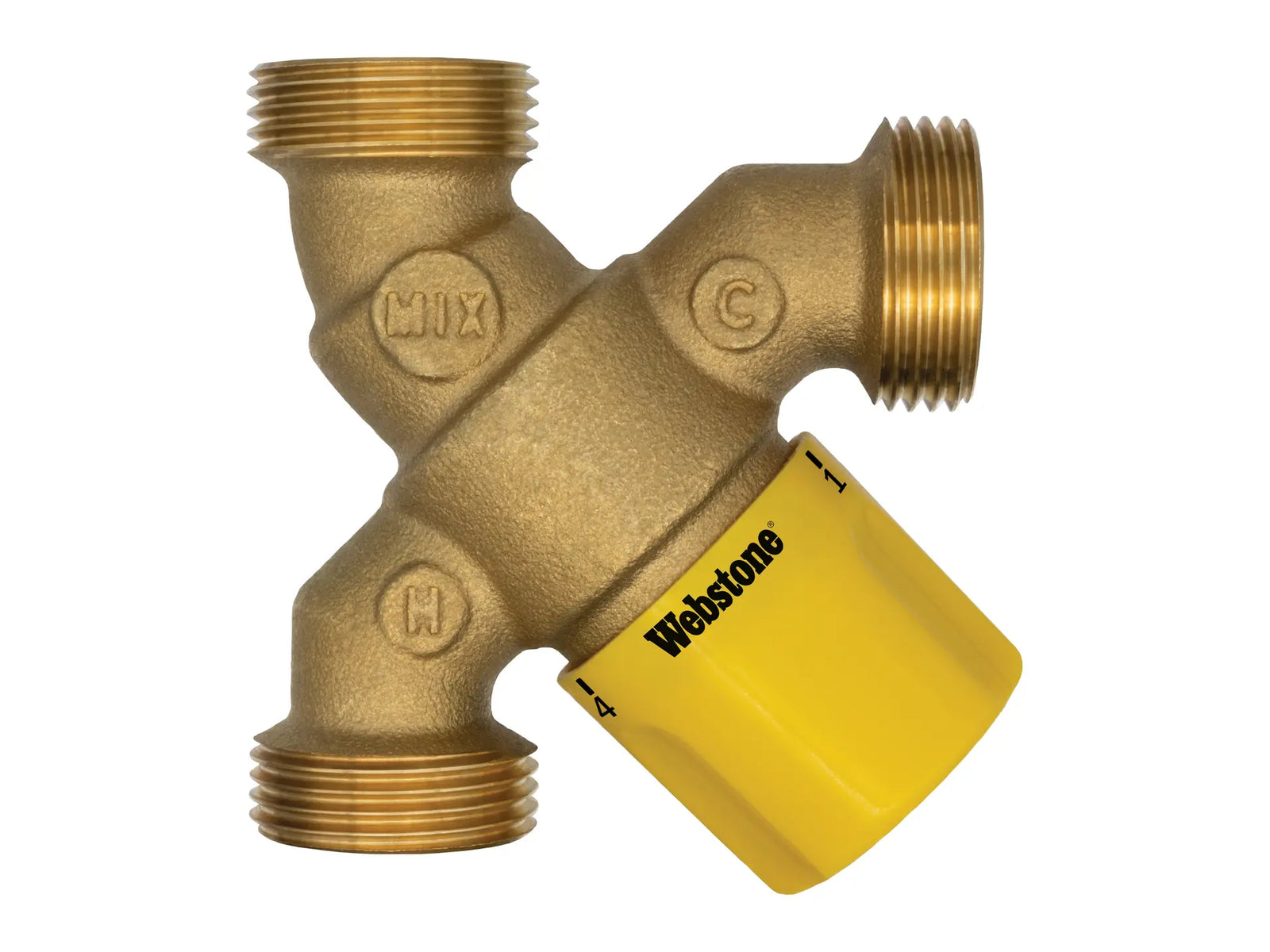 Webstone H-70000W-Y, 1in.x1in. G-Series Y-Pattern Thermostatic Mixing Valve In-Line DZR Brass Valve