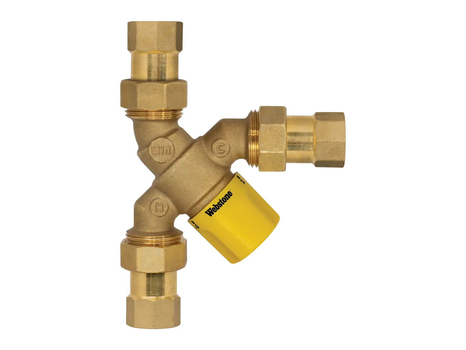 Webstone H-72202W-Y, 1/2 in. x 1/2 in. Y-Pattern Thermost Mixing Valve, DZR Brass Valve